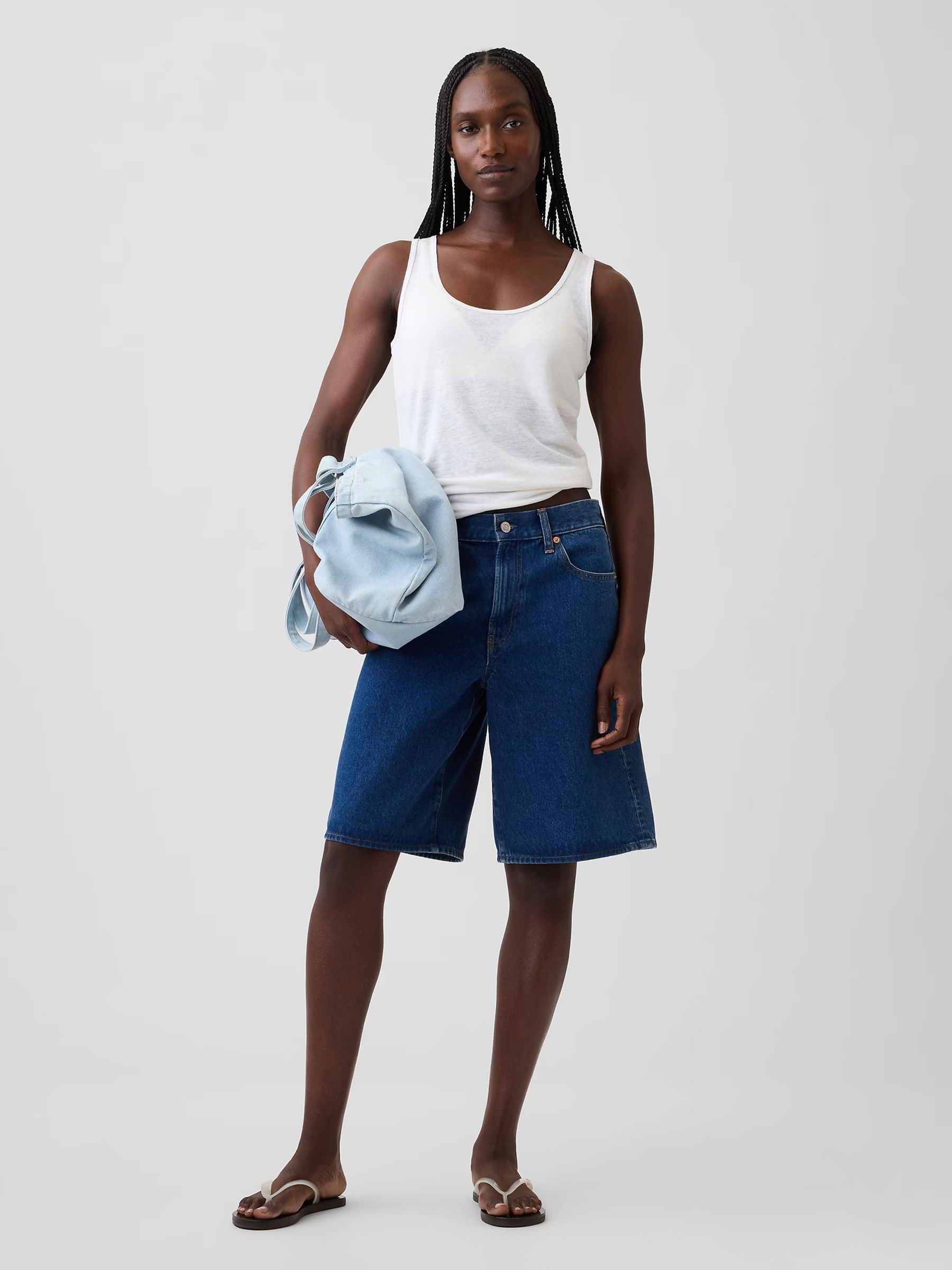 White Linen-Blend Vest Top - Image 3 of 5