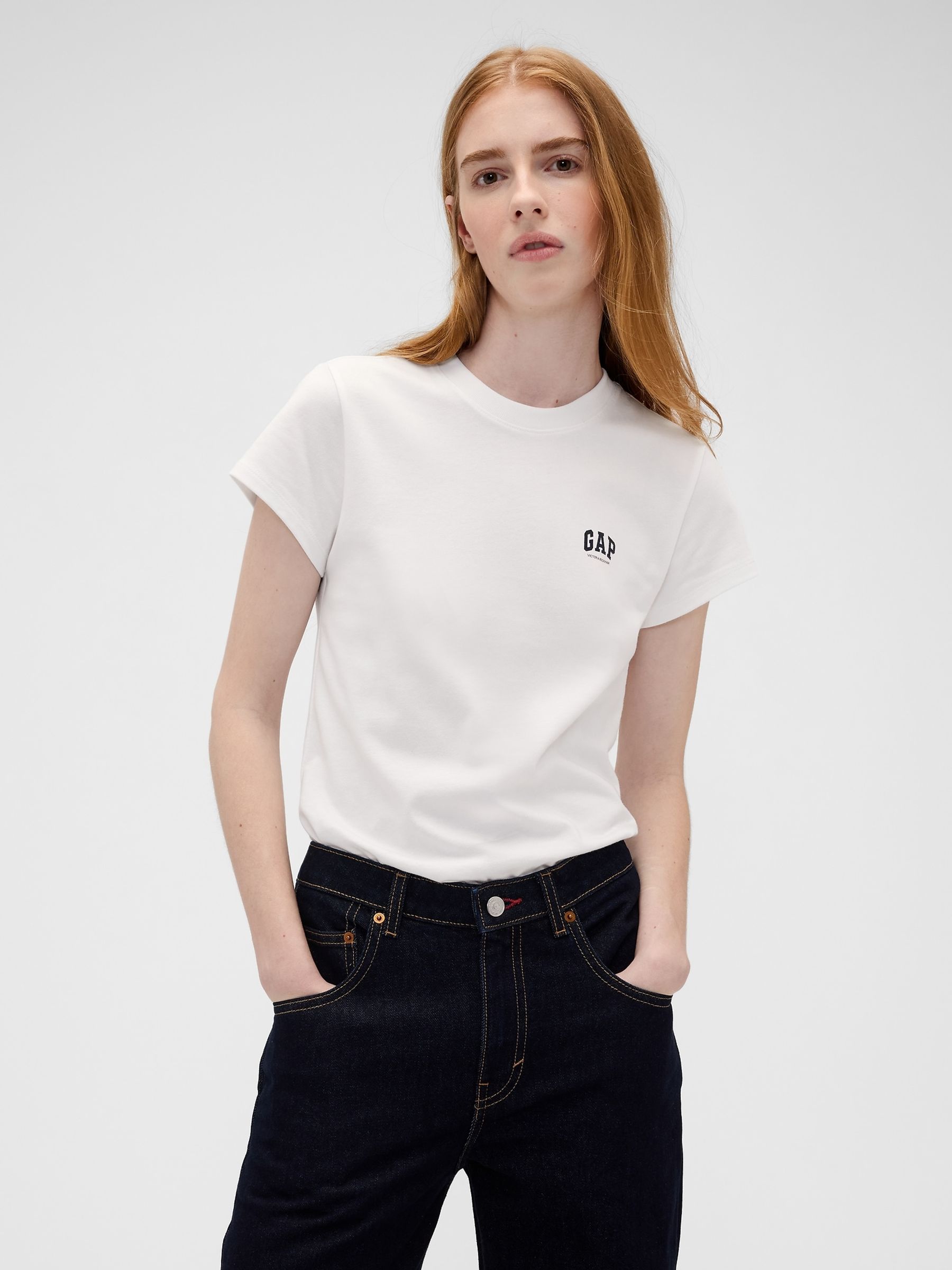 Gap x Victoria Beckham White Logo T-Shirt - Image 1 of 7