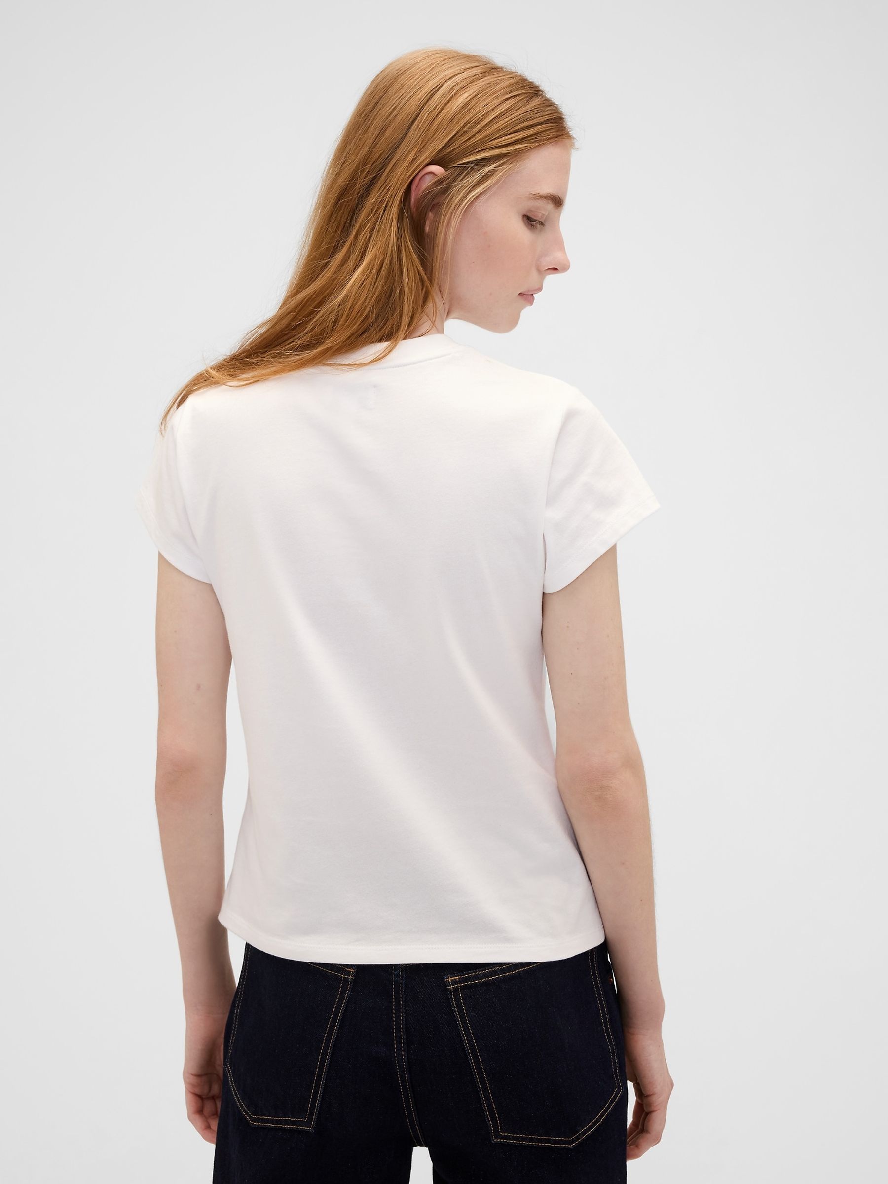 Gap x Victoria Beckham White Logo T-Shirt - Image 4 of 7