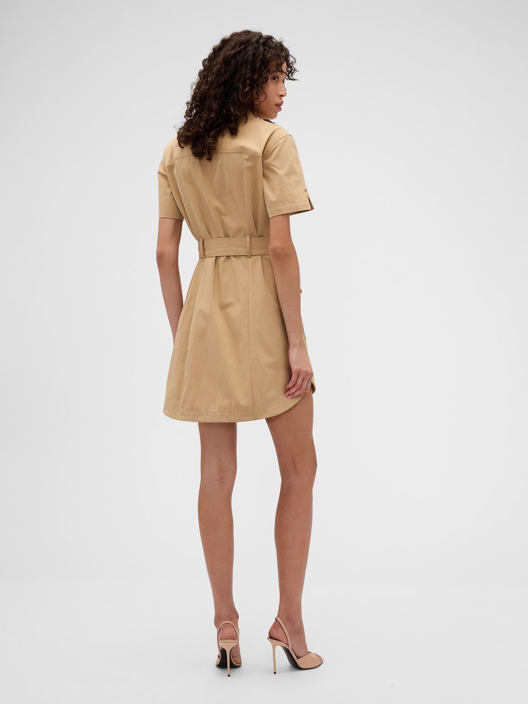 Gap x Victoria Beckham Beige Utility Mini Dress - Image 2 of 6