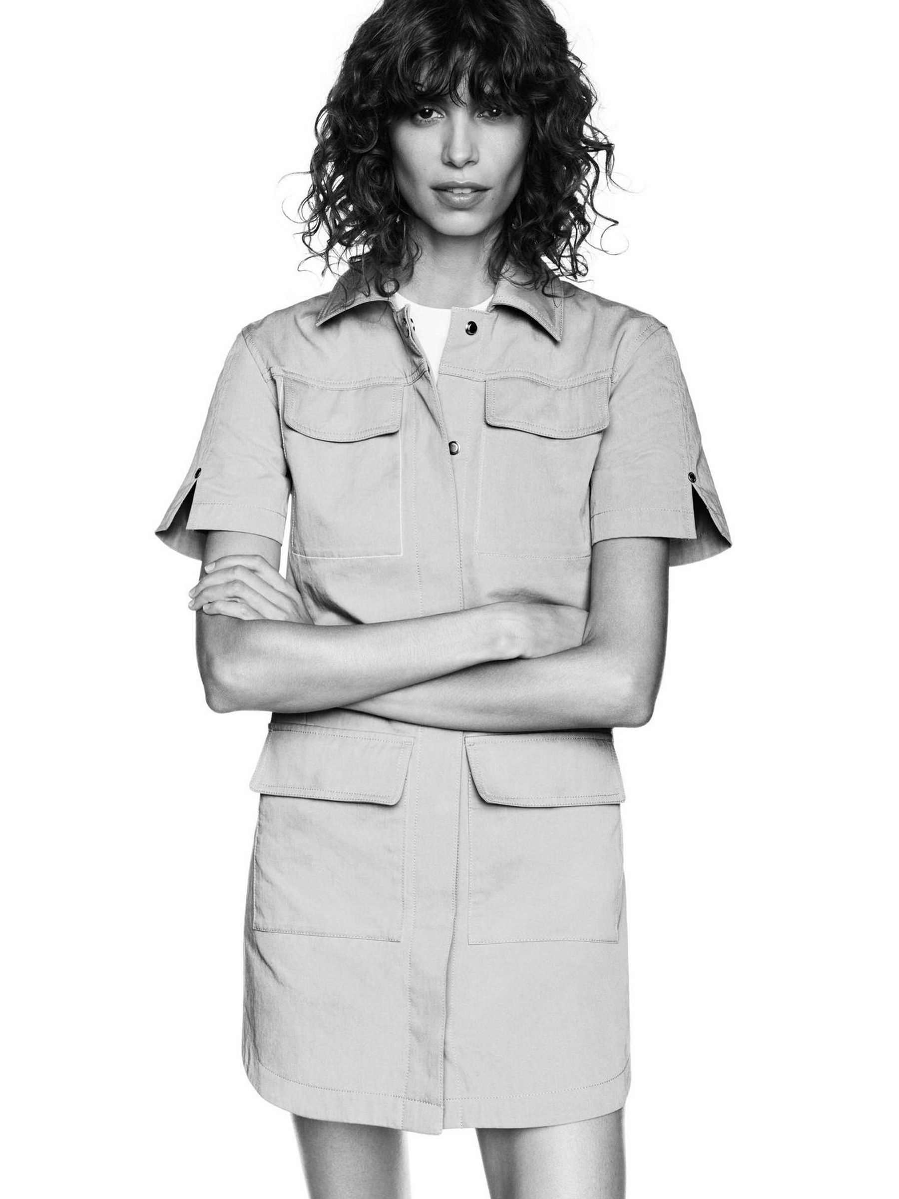 Gap x Victoria Beckham Beige Utility Mini Dress - Image 3 of 6