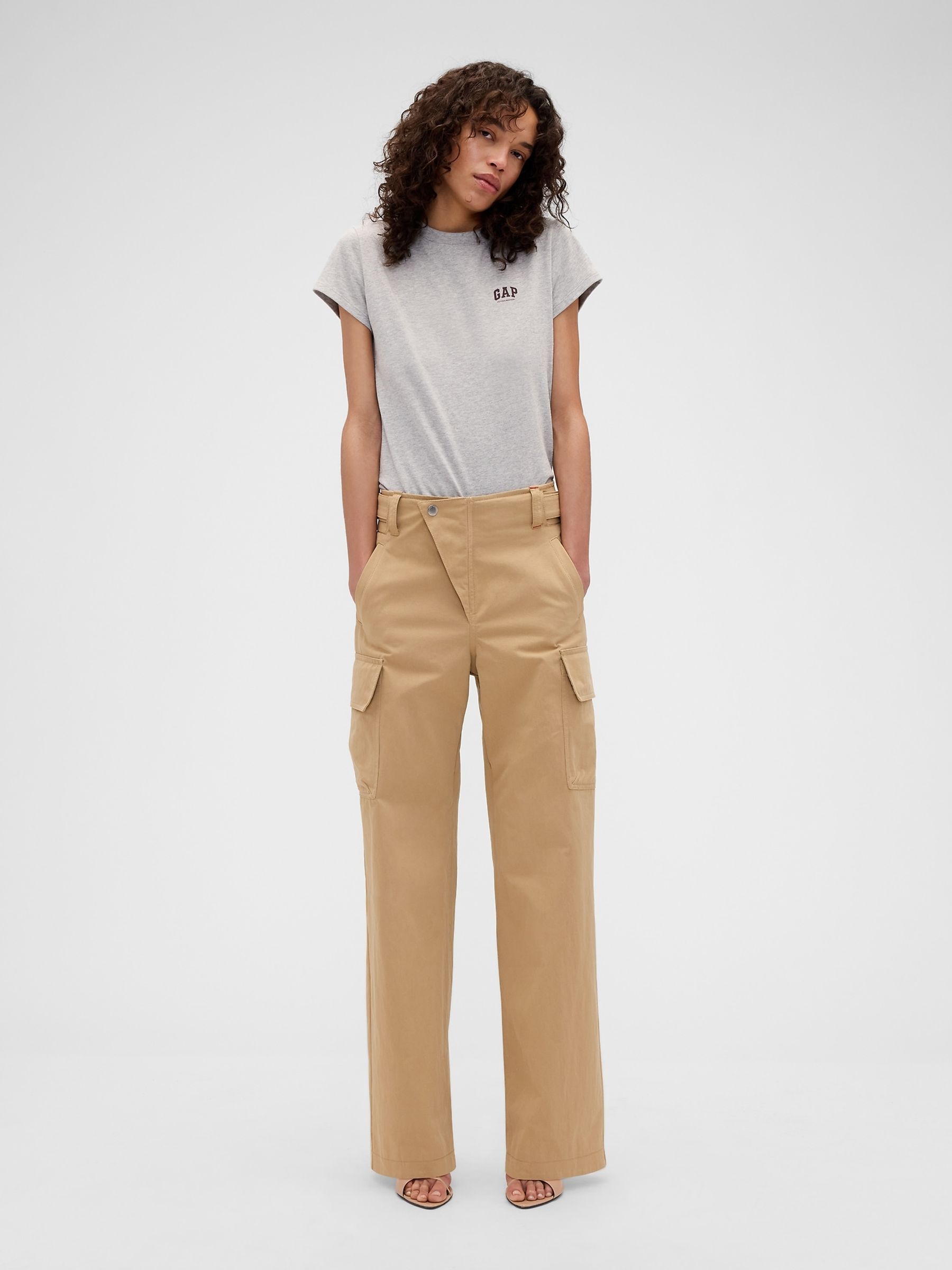 Gap x Victoria Beckham Grey Logo T-Shirt - Image 3 of 5