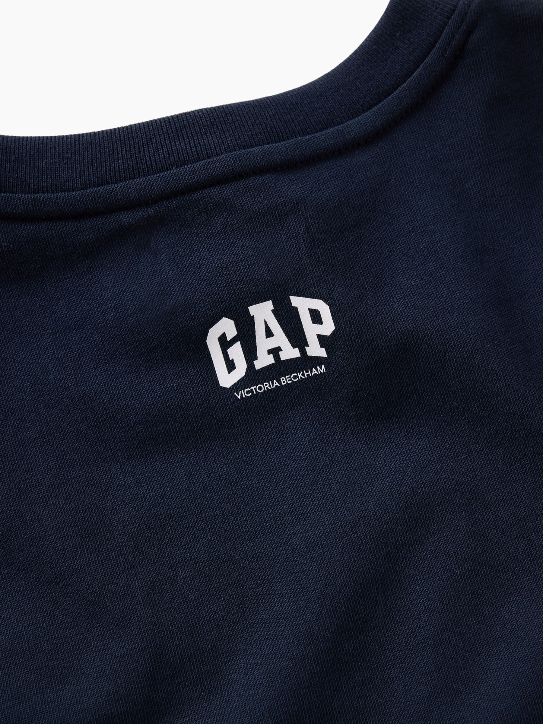 Gap x Victoria Beckham Navy Logo Crop T-Shirt - Image 4 of 5