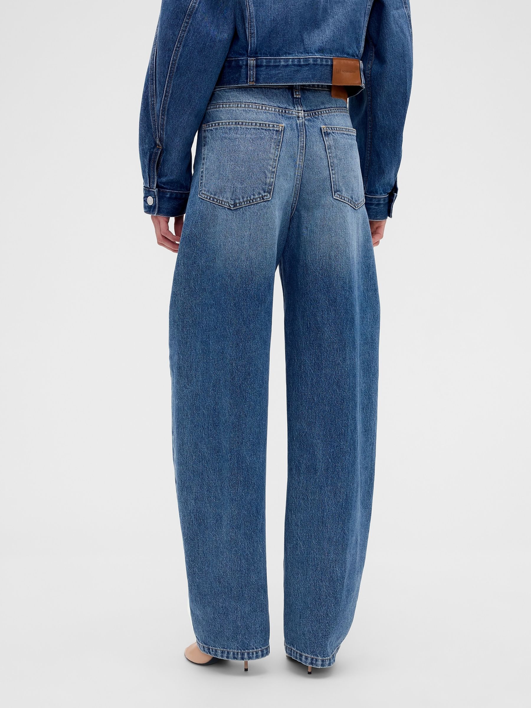 Gap x Victoria Beckham Mid Wash Blue High Waisted Arc Jeans - Image 2 of 8