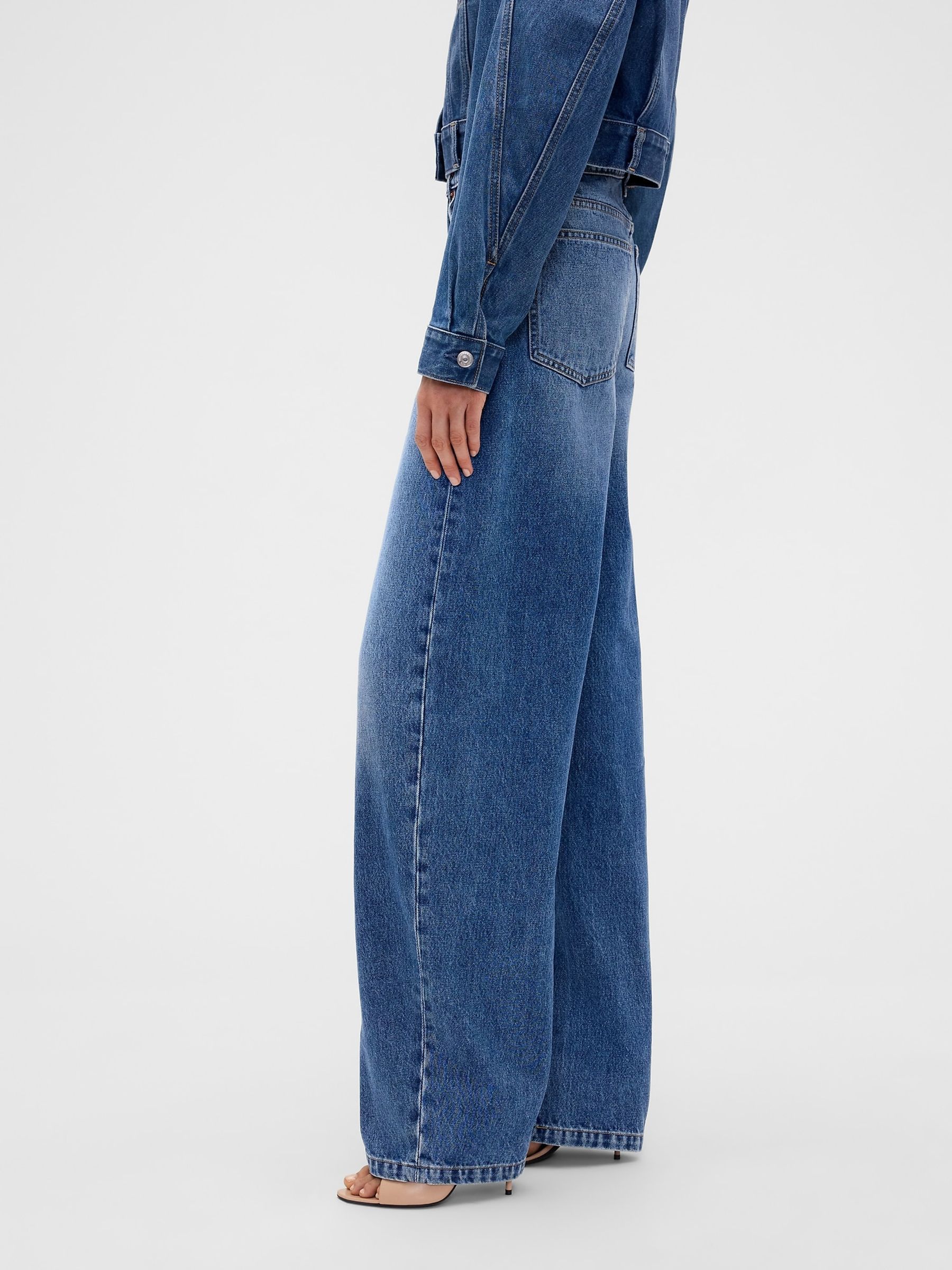Gap x Victoria Beckham Mid Wash Blue High Waisted Arc Jeans - Image 3 of 8