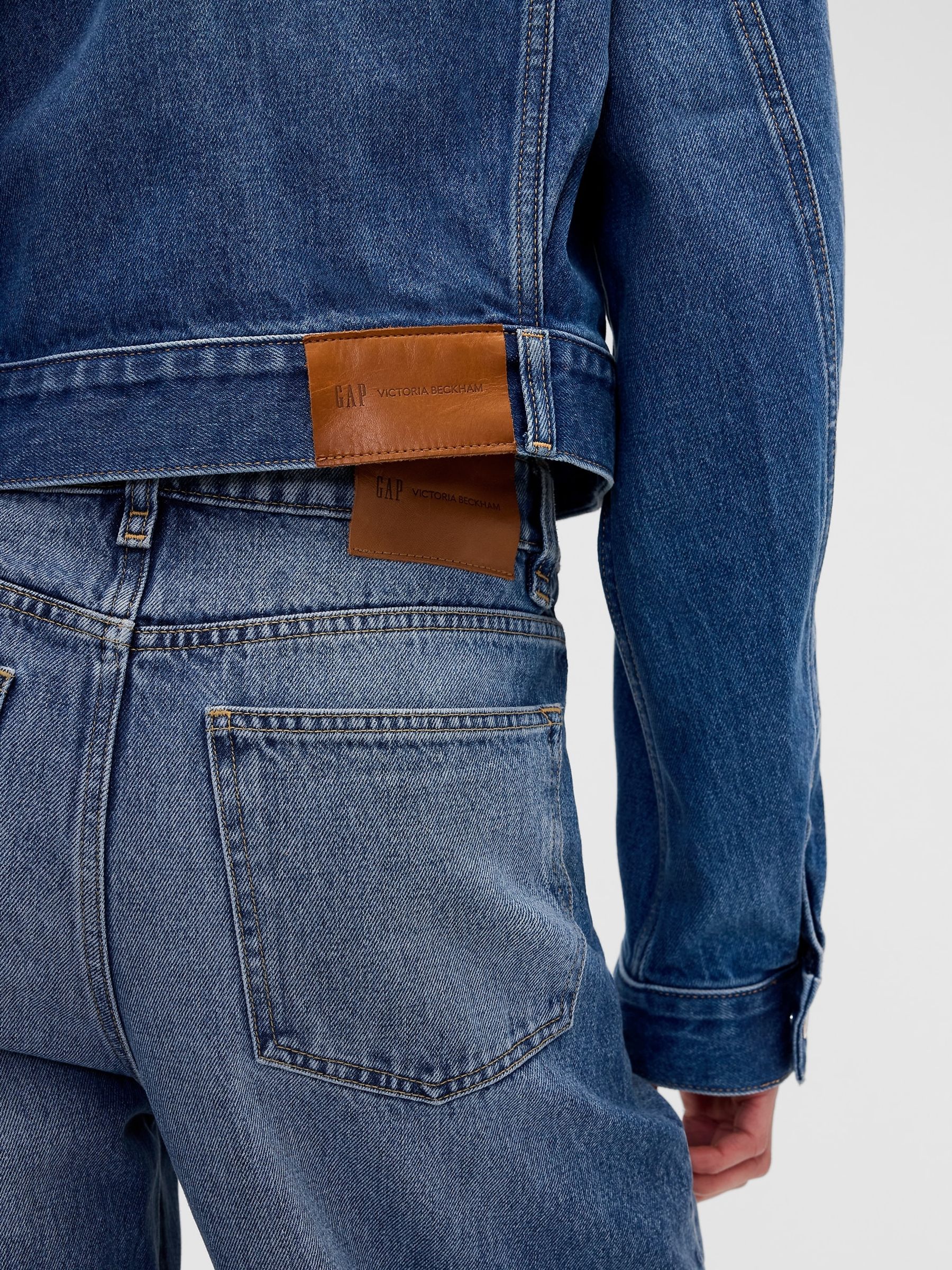 Gap x Victoria Beckham Mid Wash Blue High Waisted Arc Jeans - Image 6 of 8