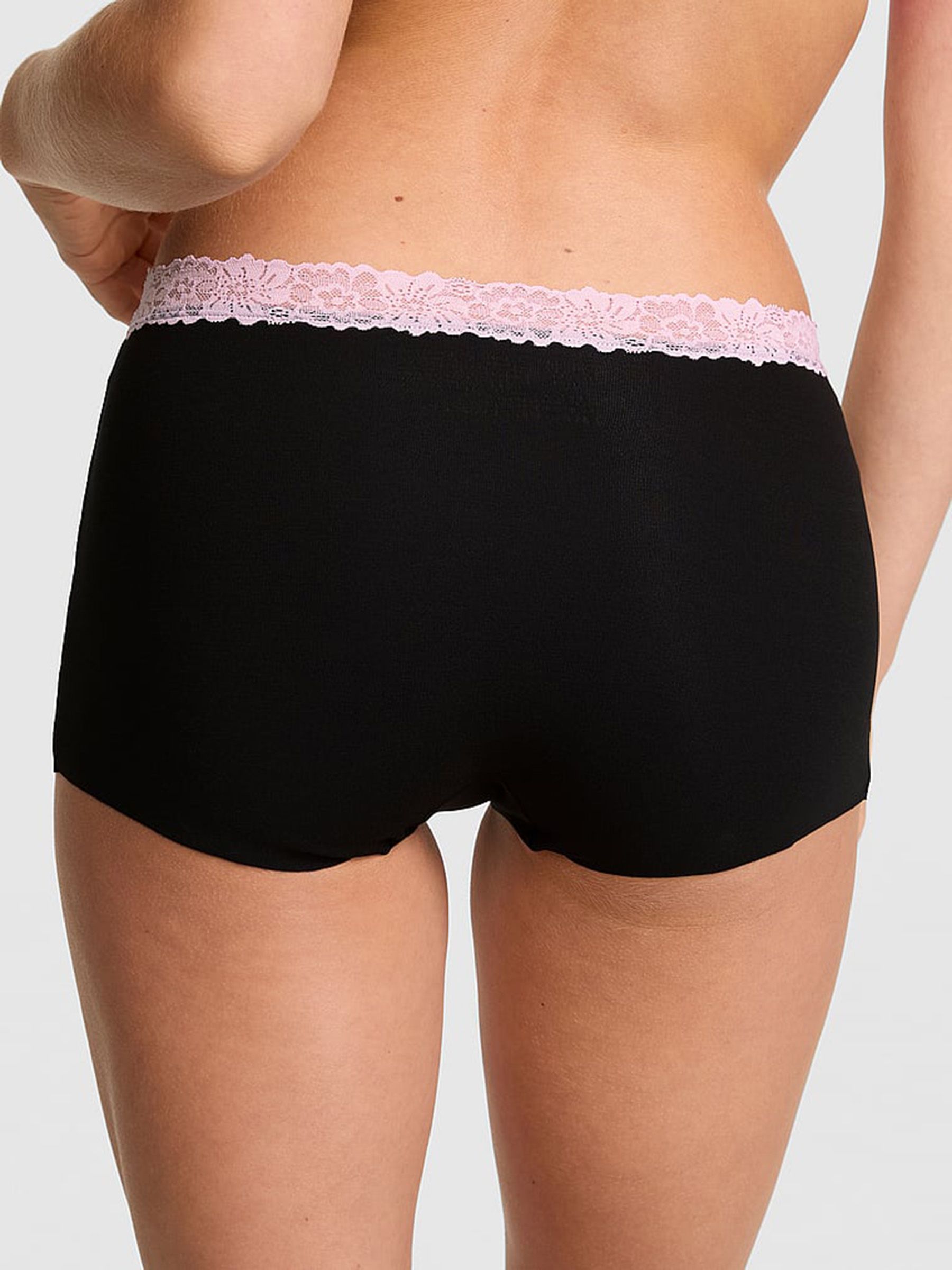 Black Boyshort Lace Trim Knickers - Image 2 of 2
