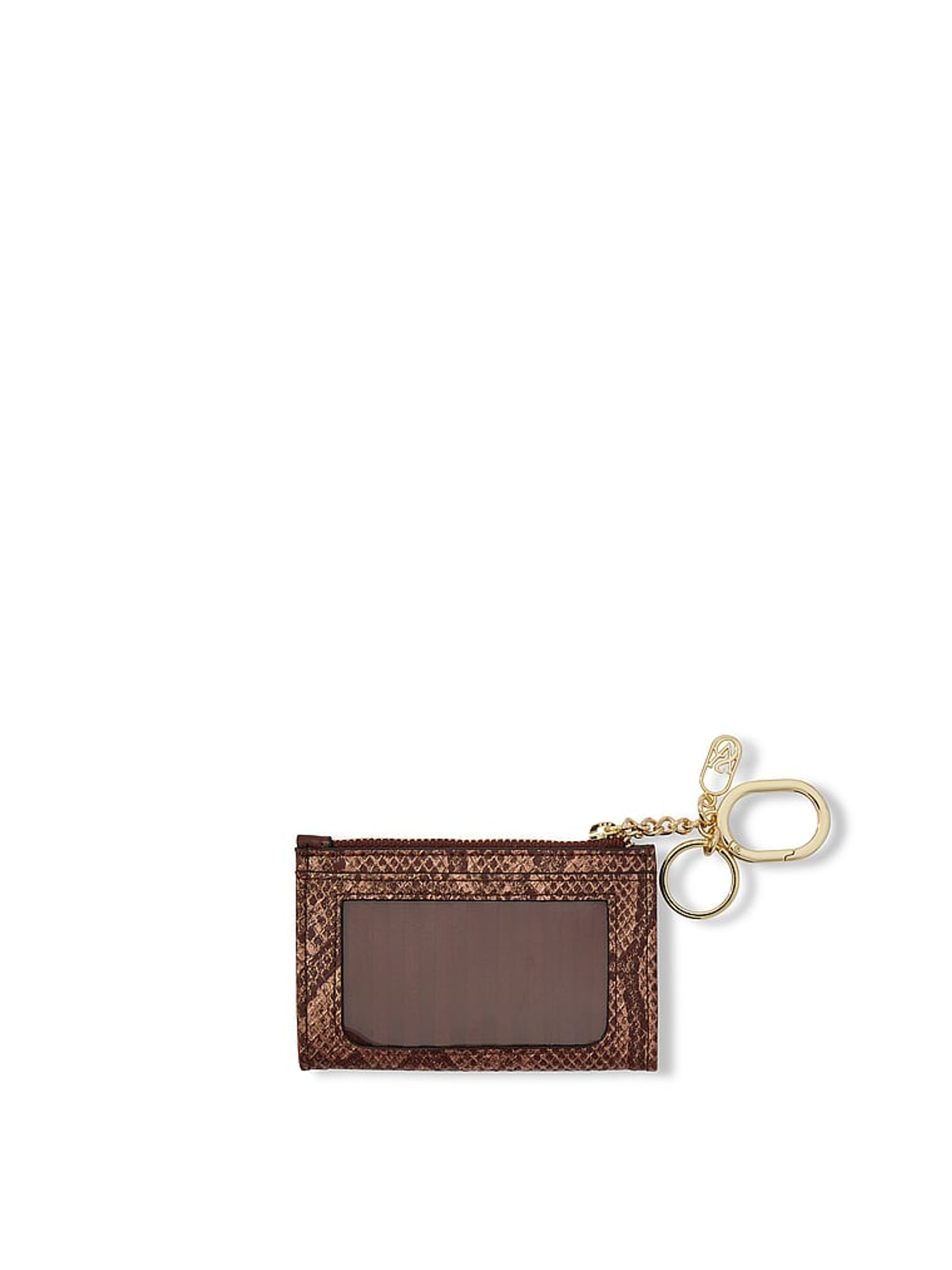 Brown Snake Print Foldable Keyring Card Holder - Image 2 of 3