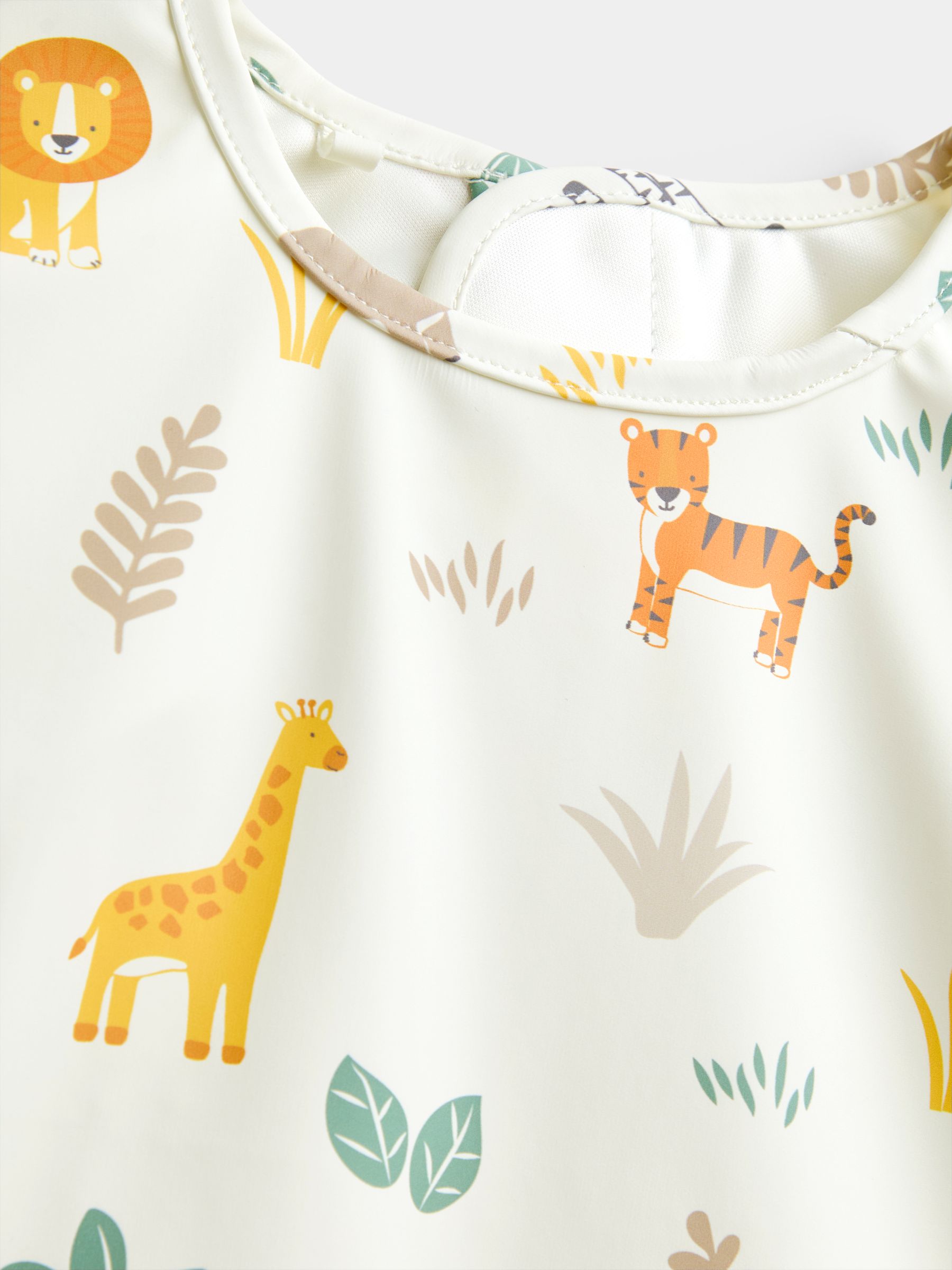 Sage Green Safari 2-Pack Sleeve Bib Set - Image 6 of 7