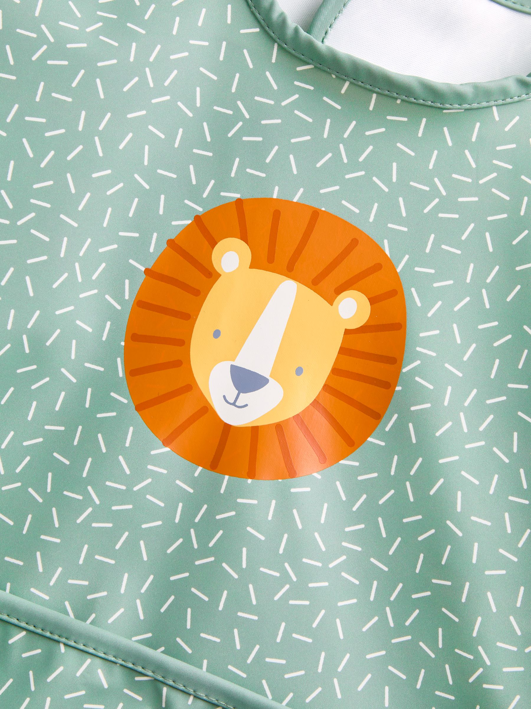 Sage Green Safari 2-Pack Sleeve Bib Set - Image 7 of 7 Sage Green Safari 2-Pack Sleeve Bib Set - Image 7 of 7