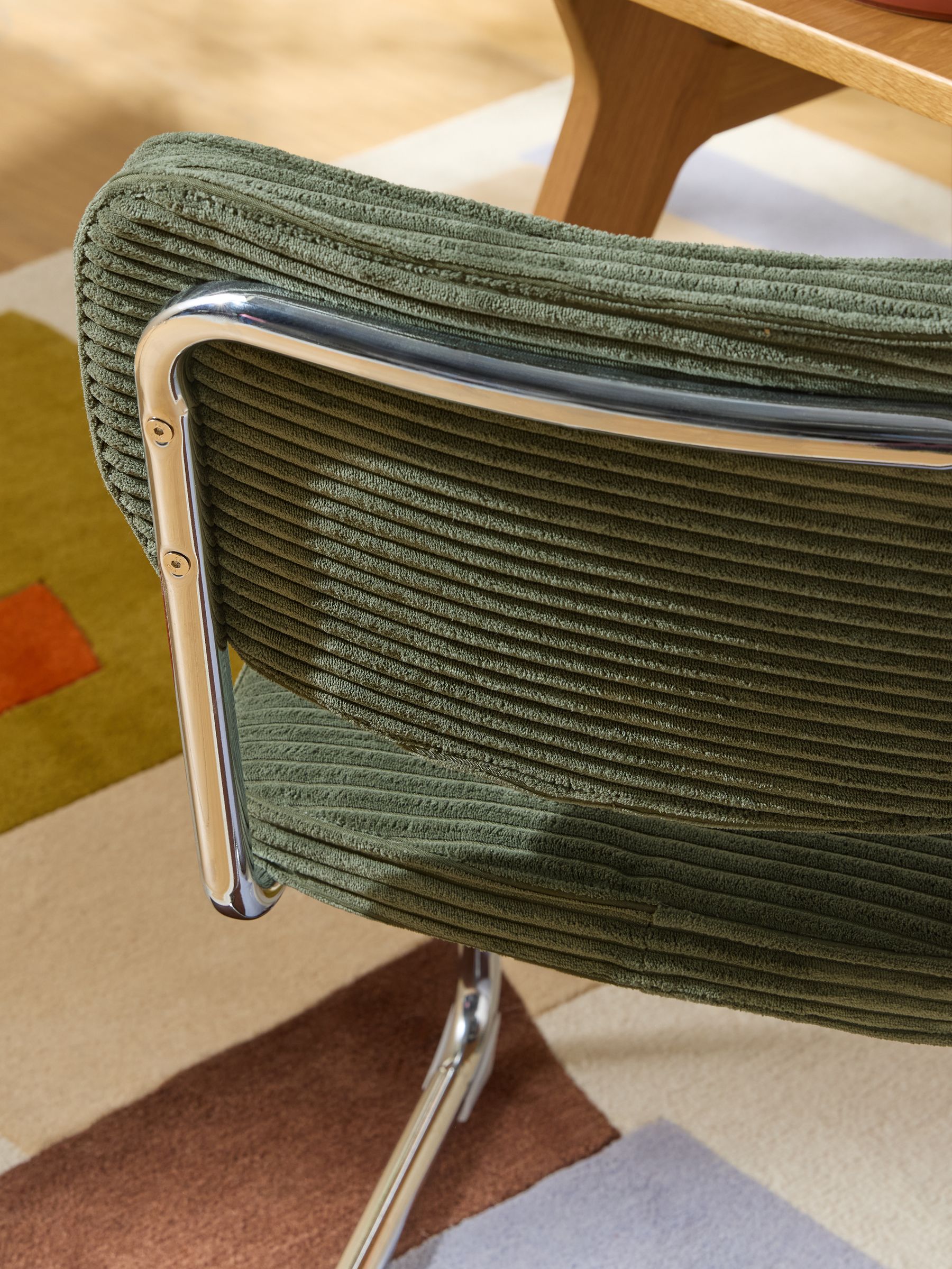 Set of 2 Parker Dining Chairs in Velvet in Olive Green Corduroy - Image 2 of 5 Set of 2 Parker Dining Chairs in Velvet in Olive Green Corduroy - Image 2 of 5