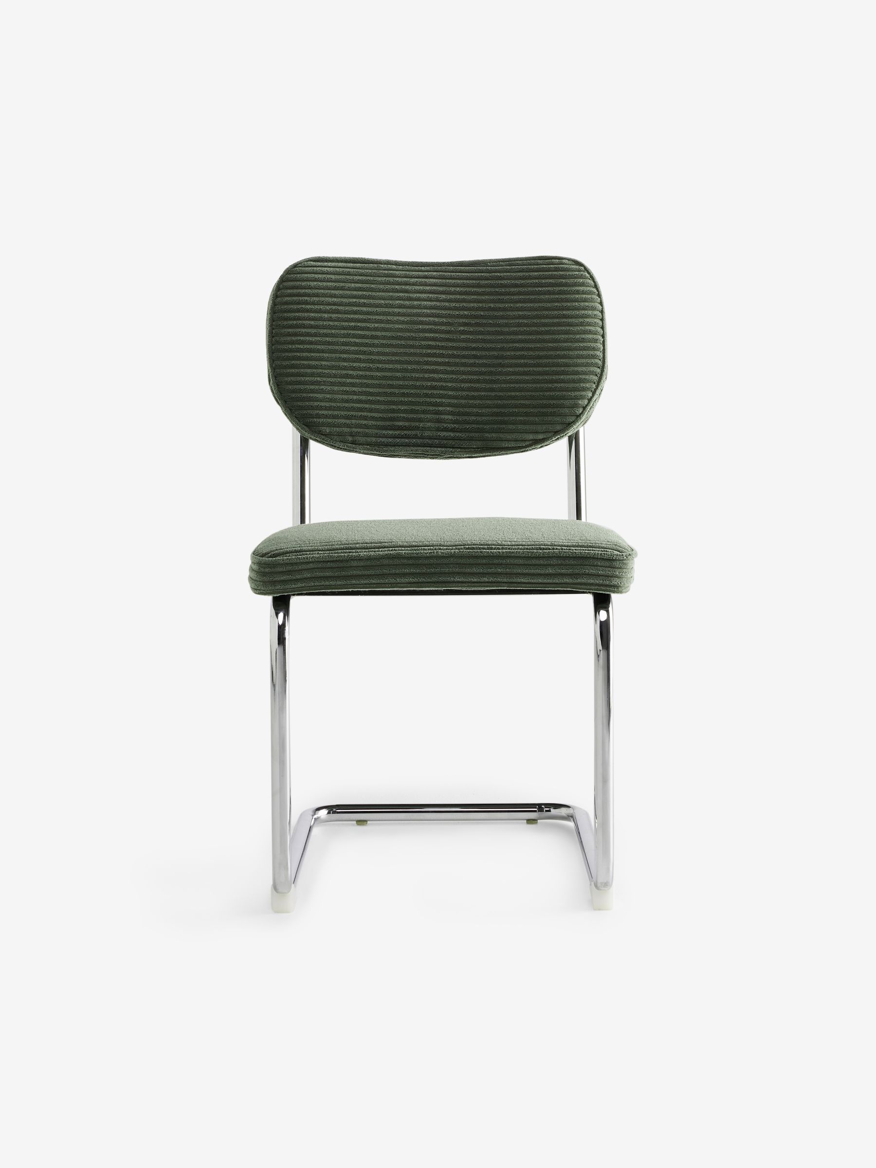 Set of 2 Parker Dining Chairs in Velvet in Olive Green Corduroy - Image 4 of 5