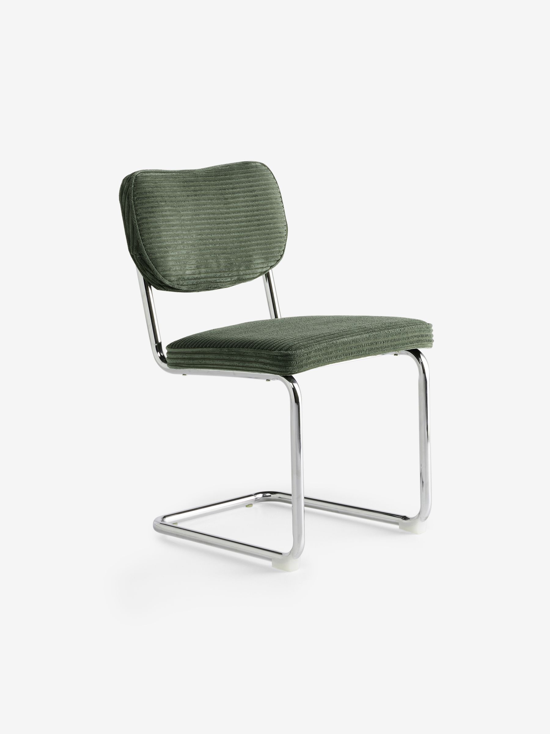 Set of 2 Parker Dining Chairs in Velvet in Olive Green Corduroy - Image 5 of 5