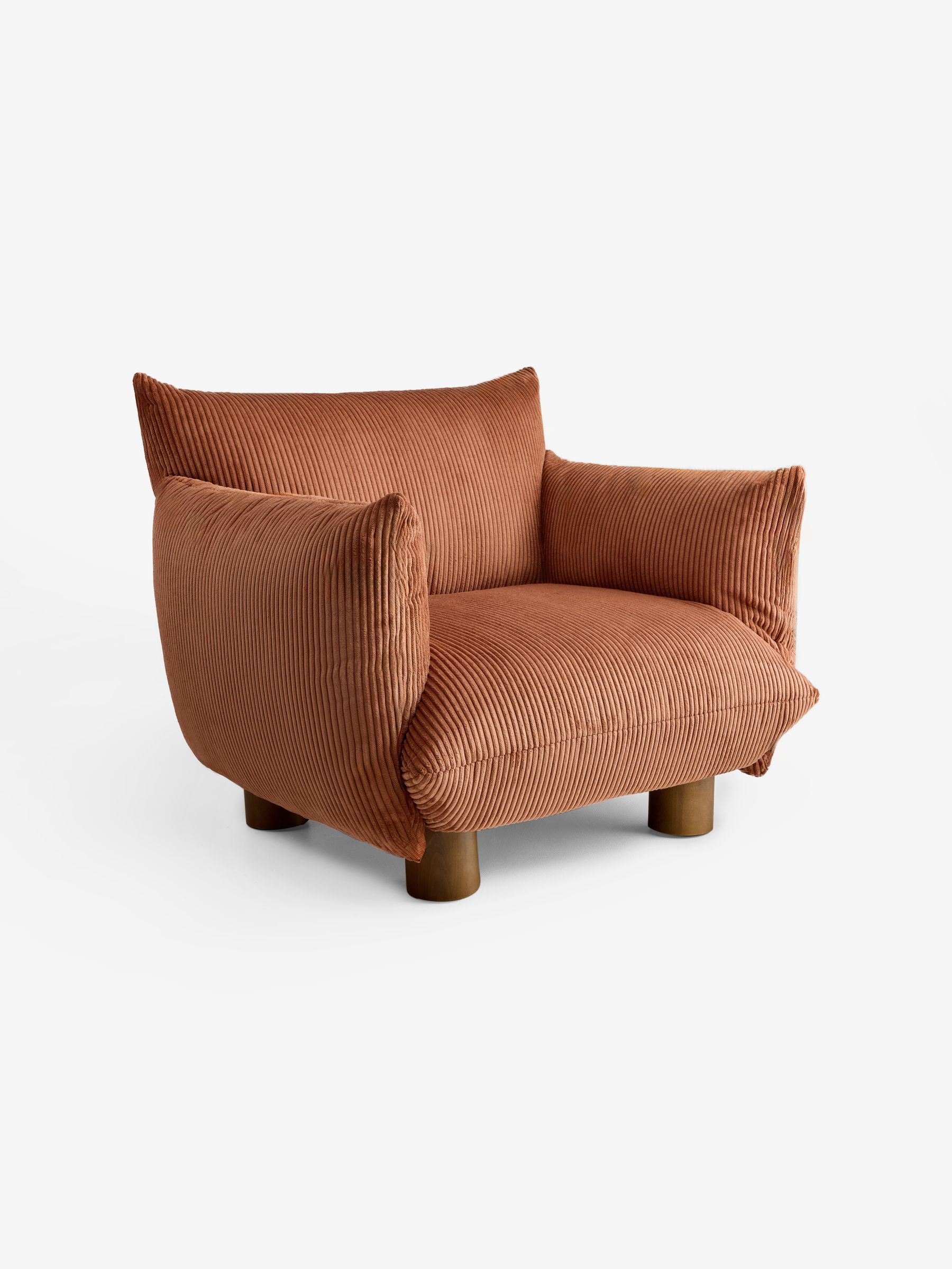 Jude Accent Chair in Nutmeg Orange Corduroy - Image 2 of 5