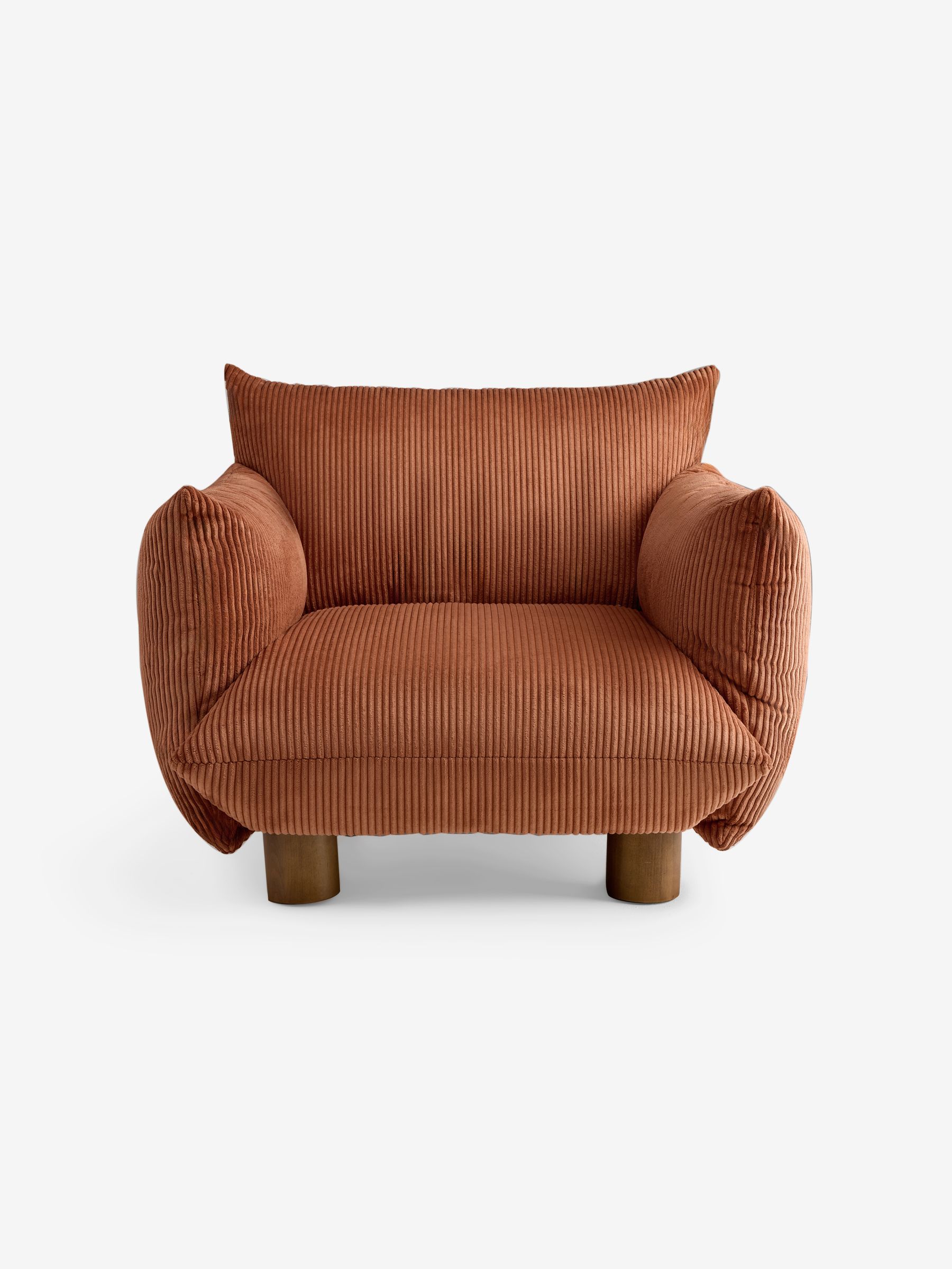Jude Accent Chair in Nutmeg Orange Corduroy - Image 3 of 5