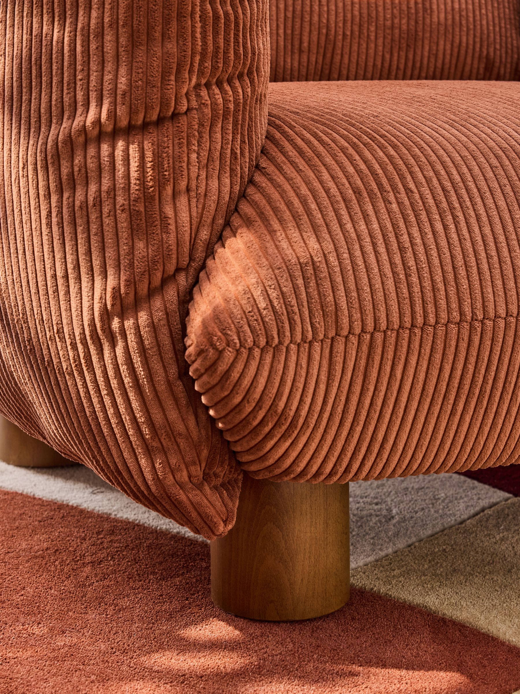 Jude Accent Chair in Nutmeg Orange Corduroy - Image 5 of 5