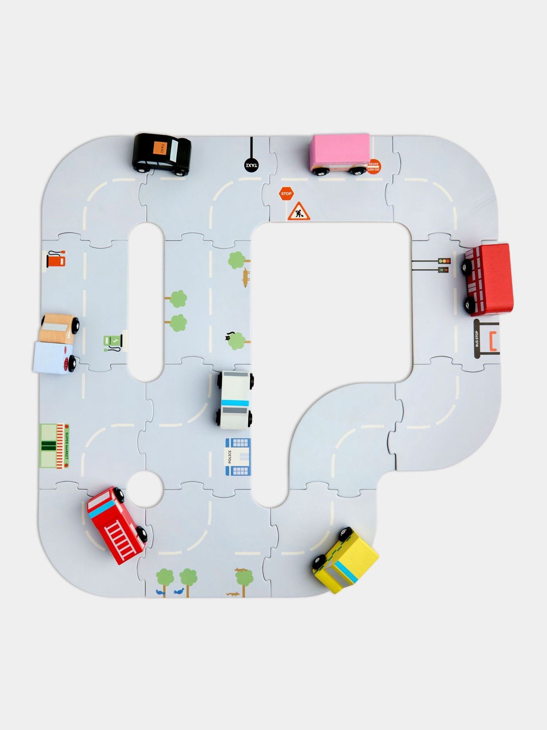 Red Vehicle Set & Jigsaw Road - Image 3 of 5