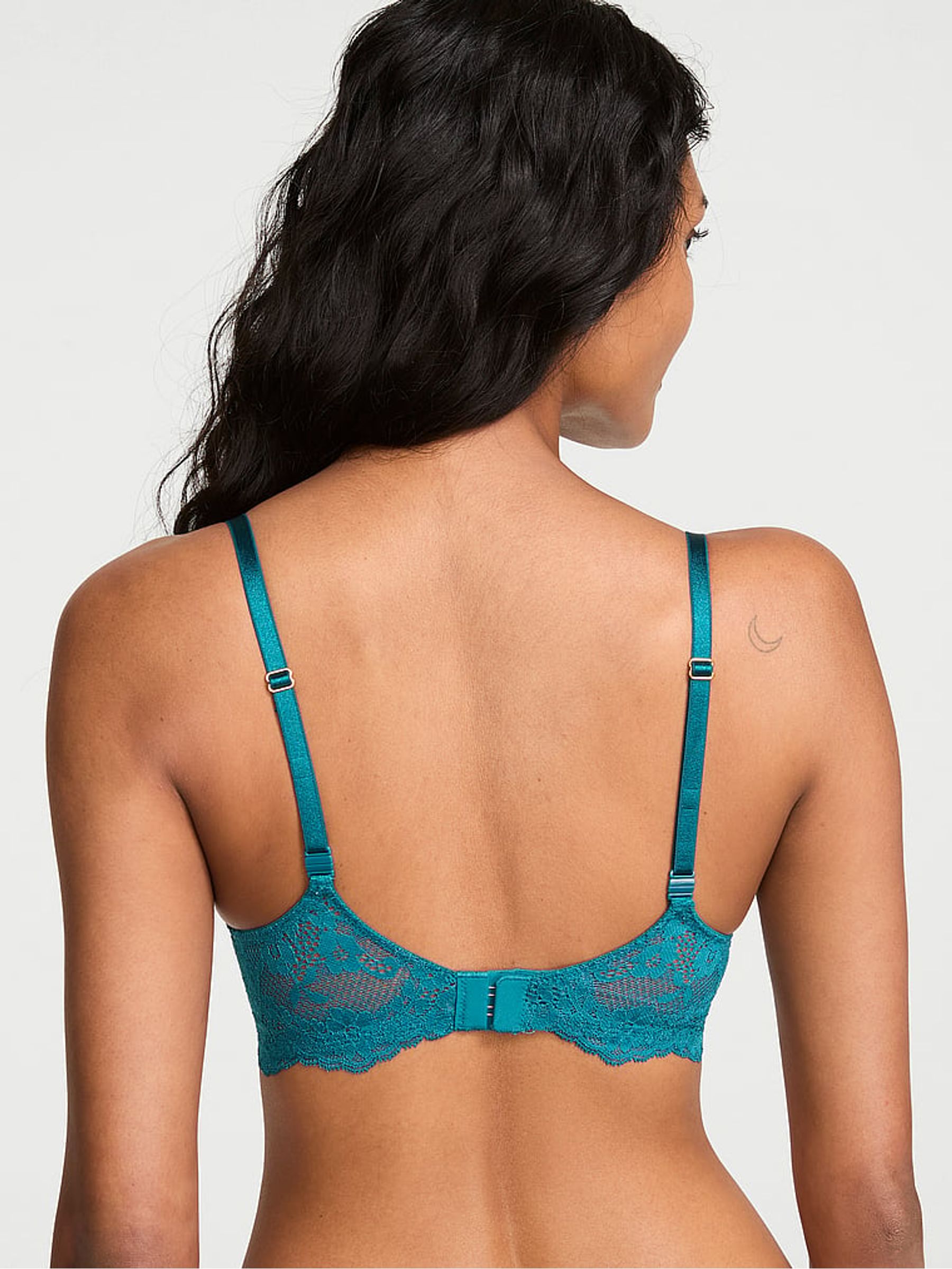 Aquarium Blue Unlined Balcony Lace Bra - Image 2 of 2
