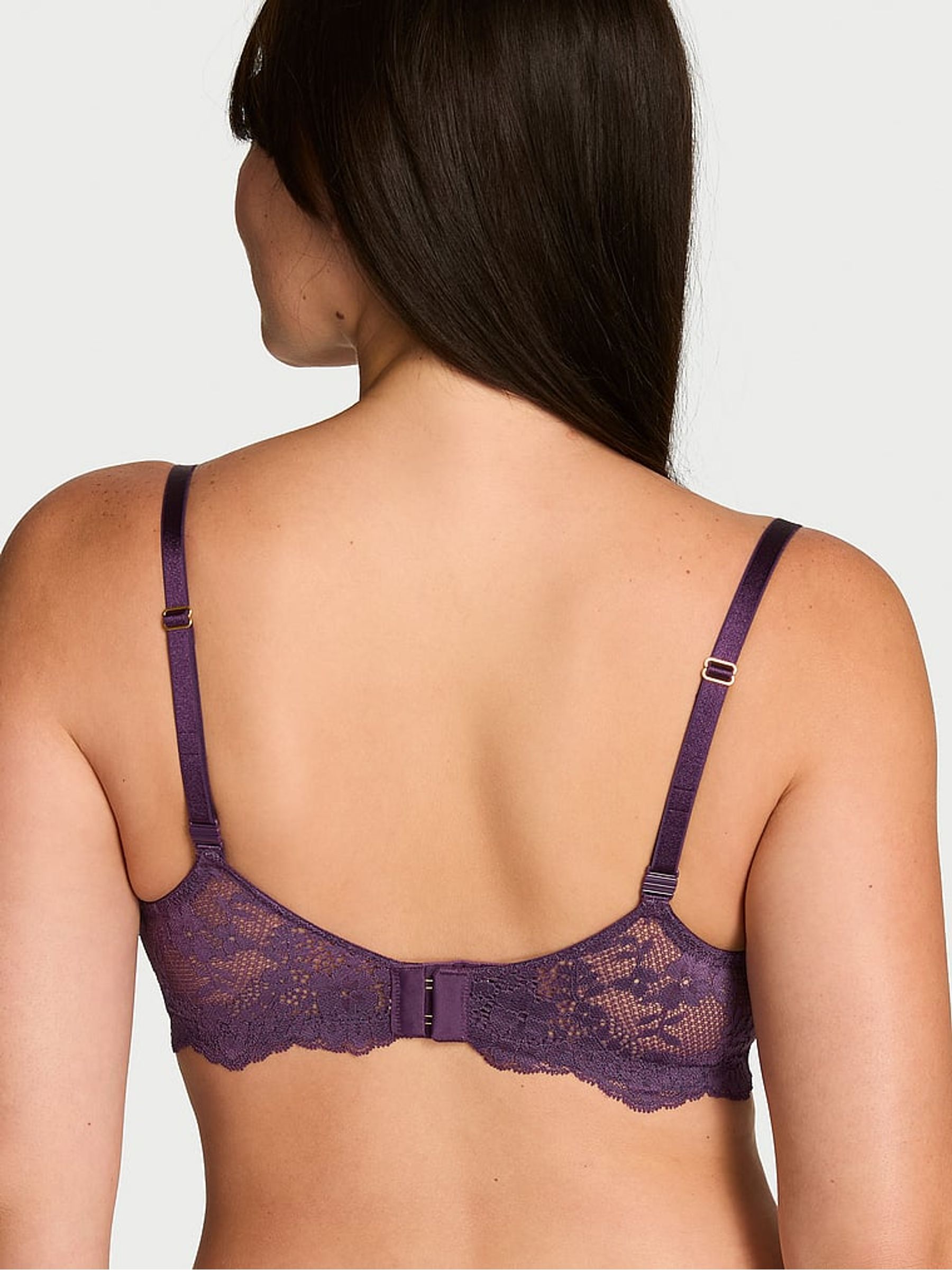 Shadow Purple Unlined Balcony Lace Bra - Image 3 of 4