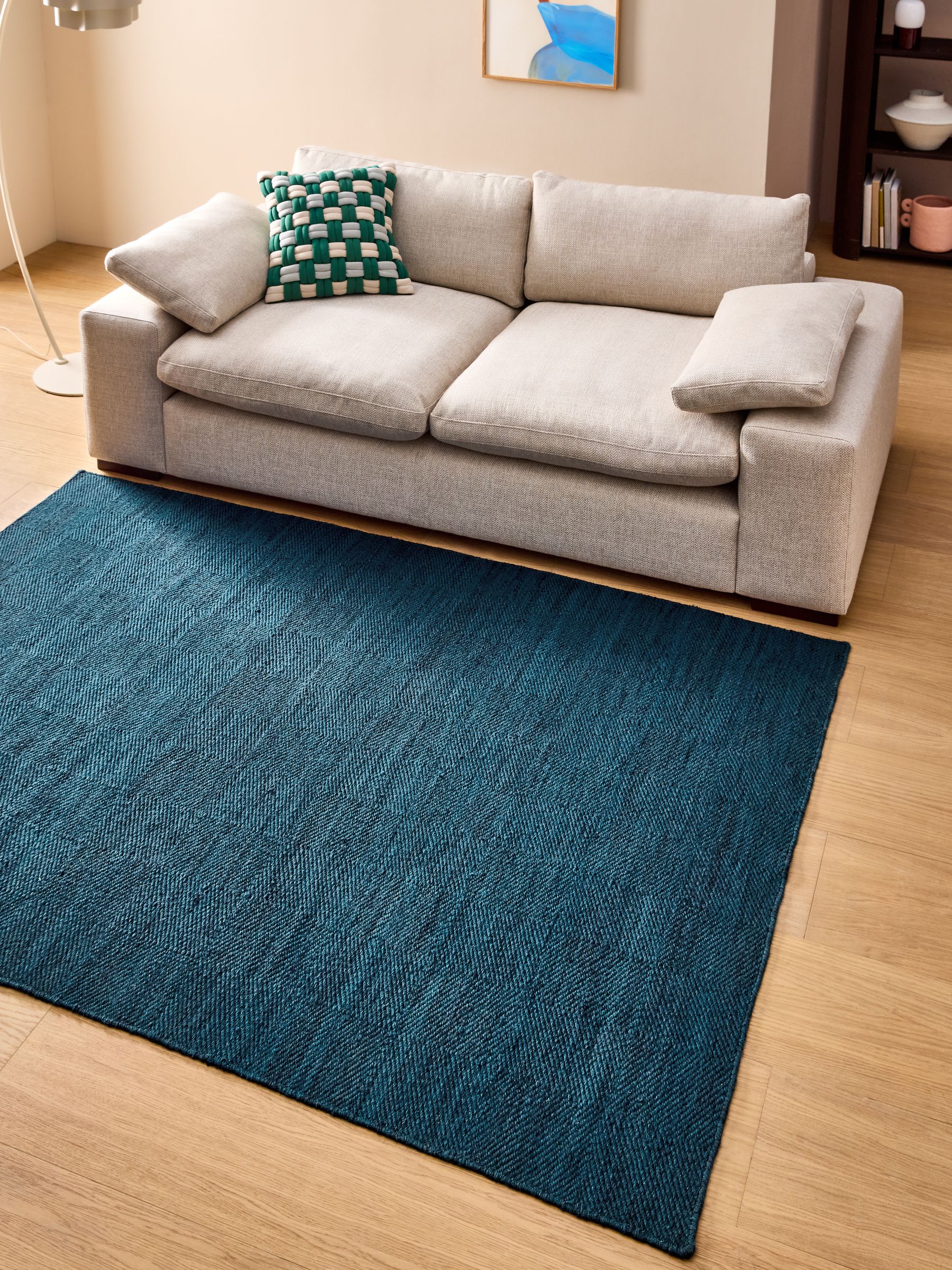 Feros Wool Rug in Blue - Image 1 of 5 Feros Wool Rug in Blue - Image 1 of 5