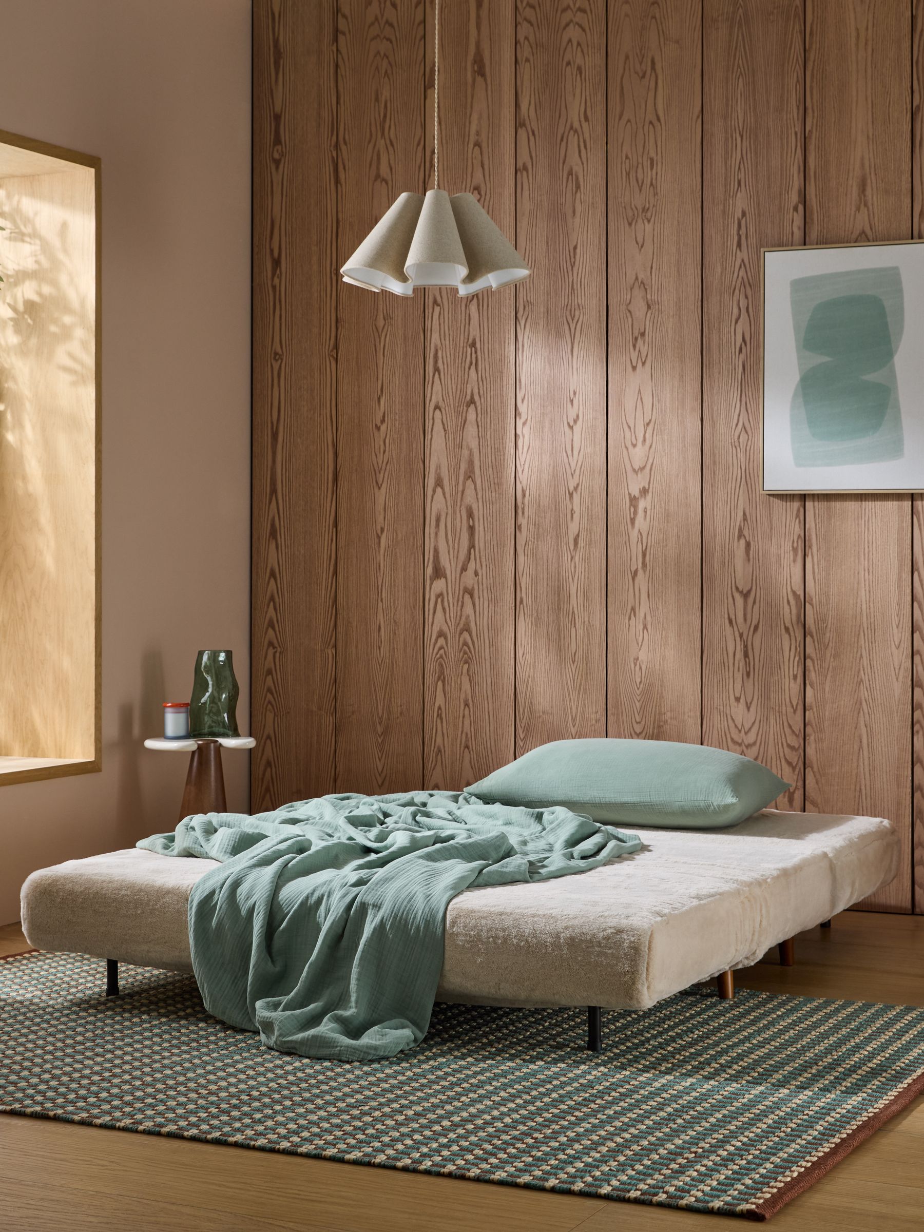 Large Haru 2 Seater Sofa Bed in Taupe Natural Arctic Faux Fur - Image 2 of 6 Large Haru 2 Seater Sofa Bed in Taupe Natural Arctic Faux Fur - Image 2 of 6