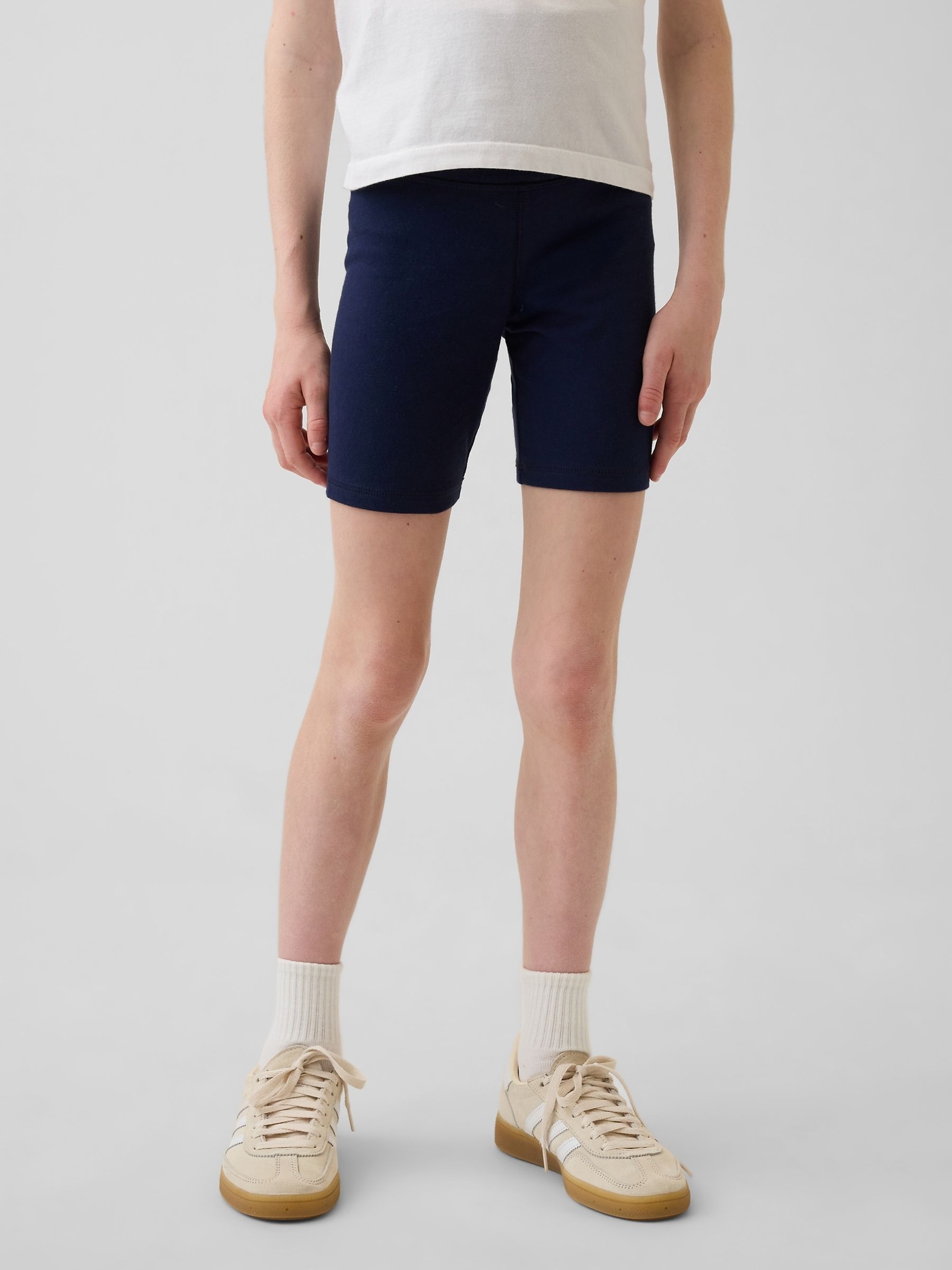 Navy Foldover Bike Shorts - Image 1 of 5