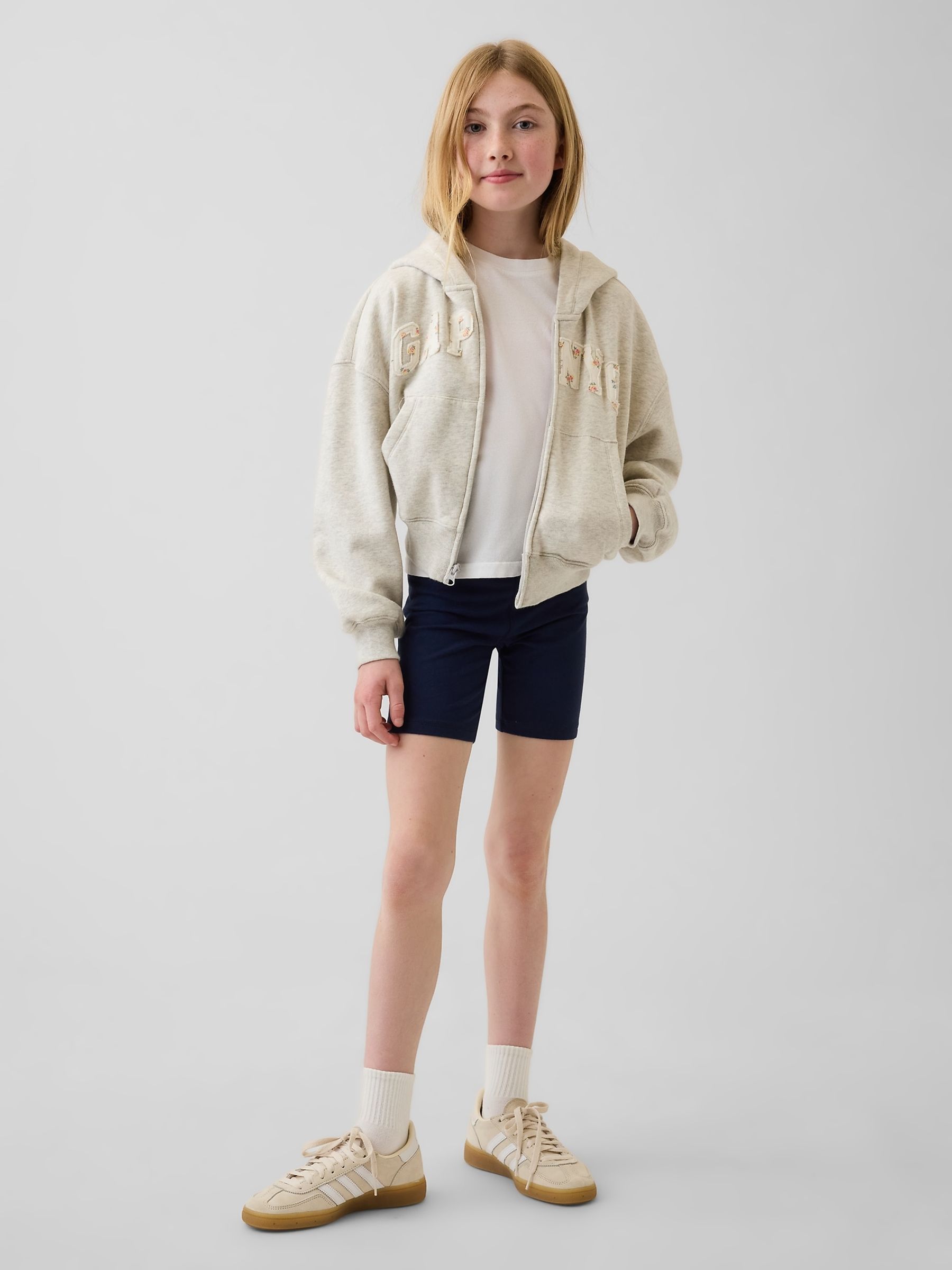 Navy Foldover Bike Shorts - Image 3 of 5