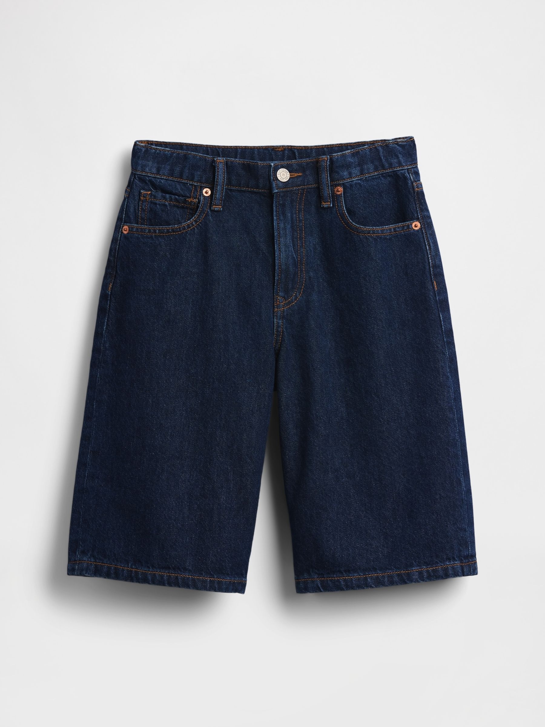 Dark Wash Baggy Denim Shorts - Image 5 of 5