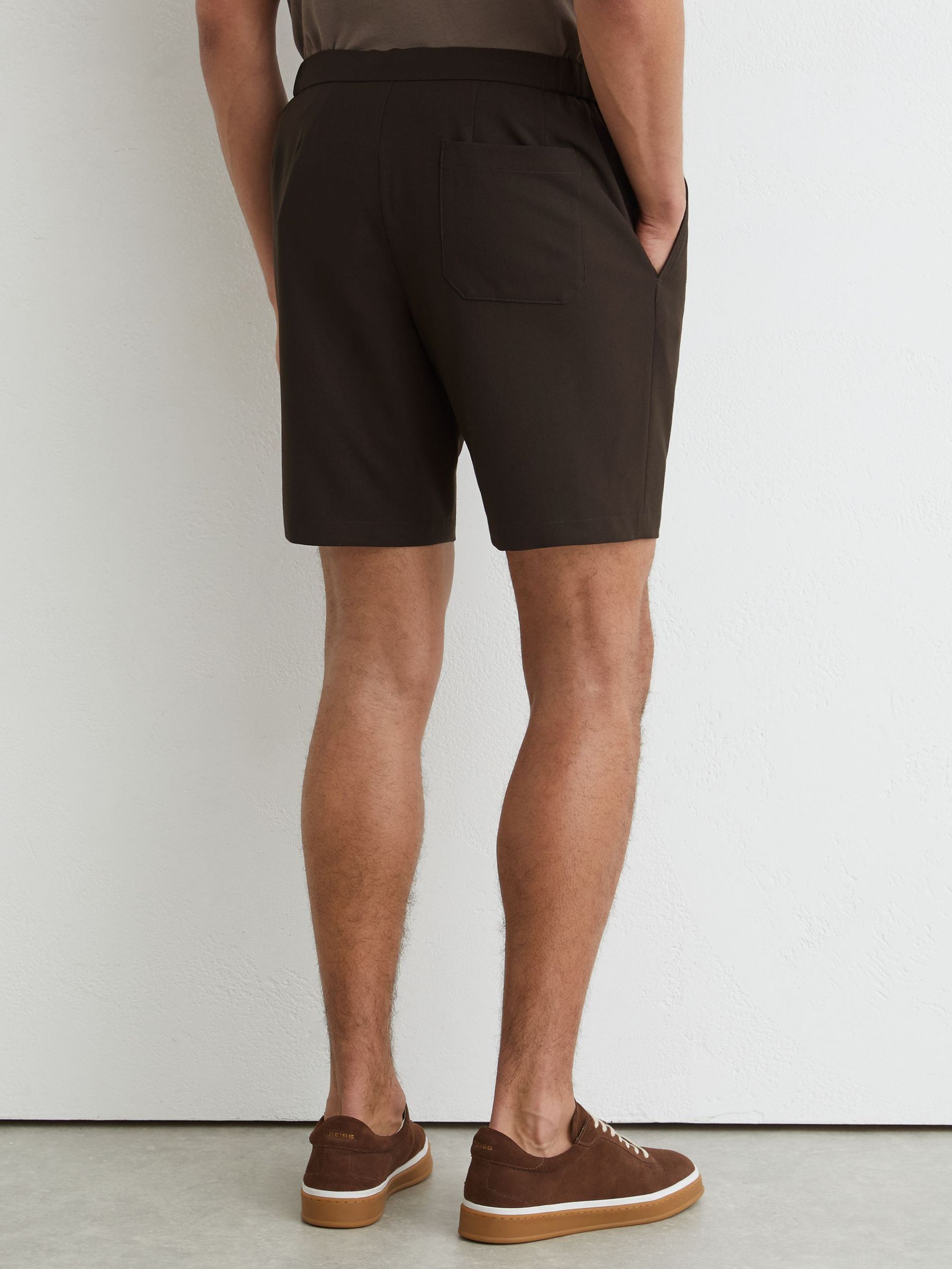 Drawstring Chino Shorts in Brown - Image 5 of 6