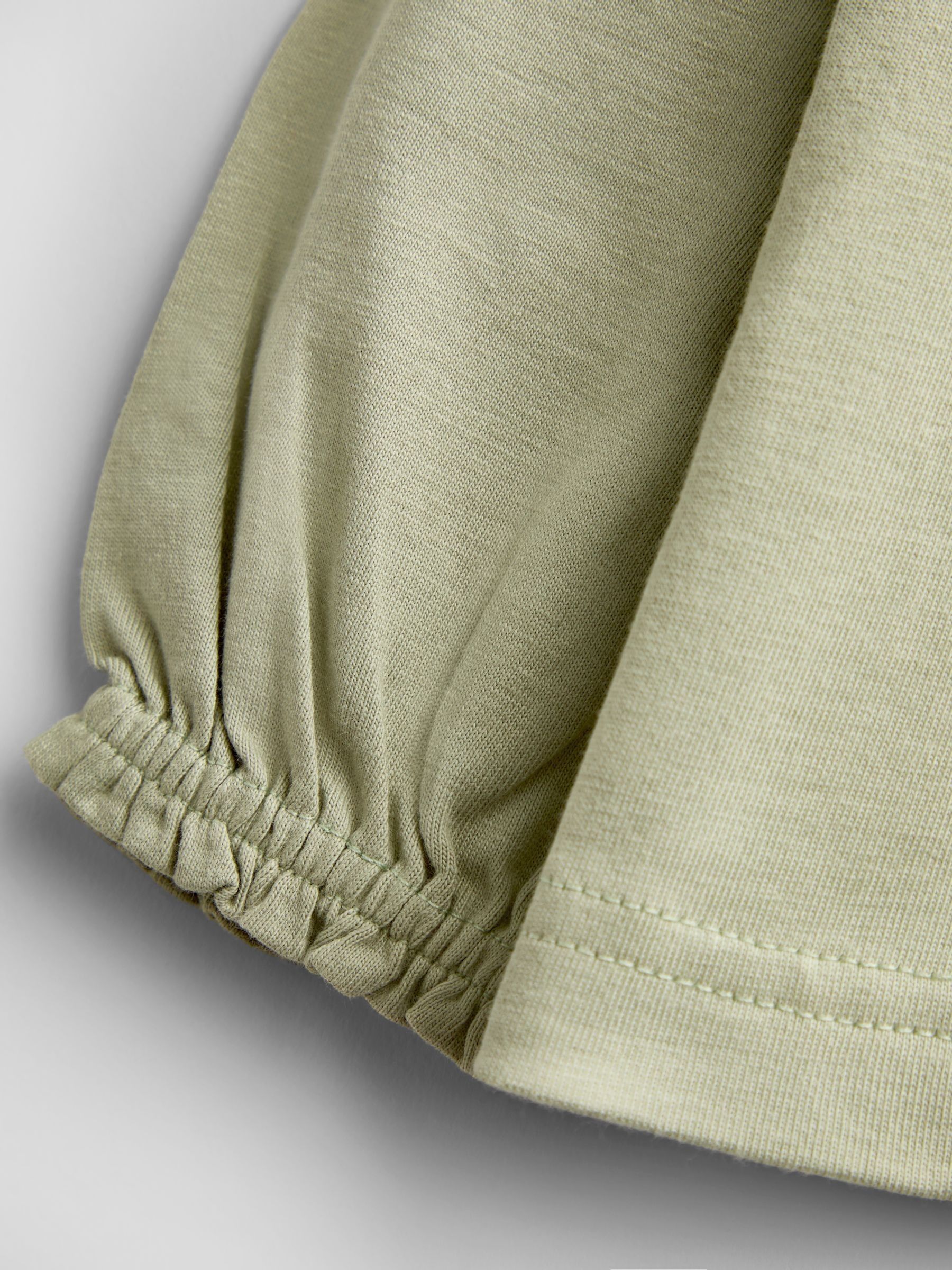 Sage Green Broderie Collar Top - Image 4 of 4 Sage Green Broderie Collar Top - Image 4 of 4