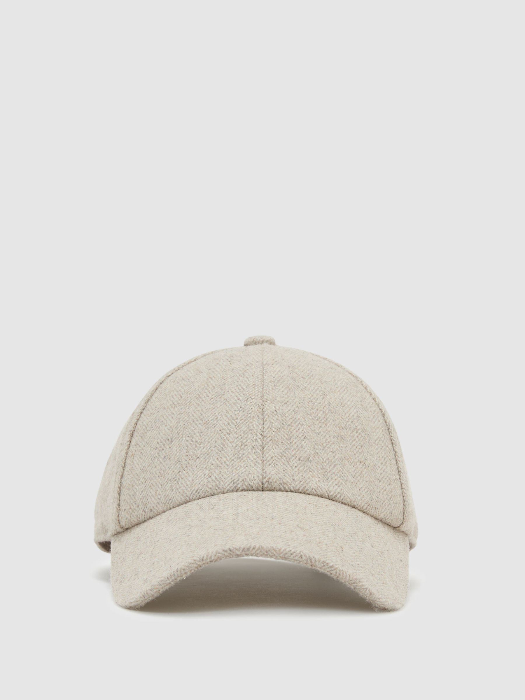 Wool-Blend Herringbone Baseball Cap in Neutral - Image 2 of 6