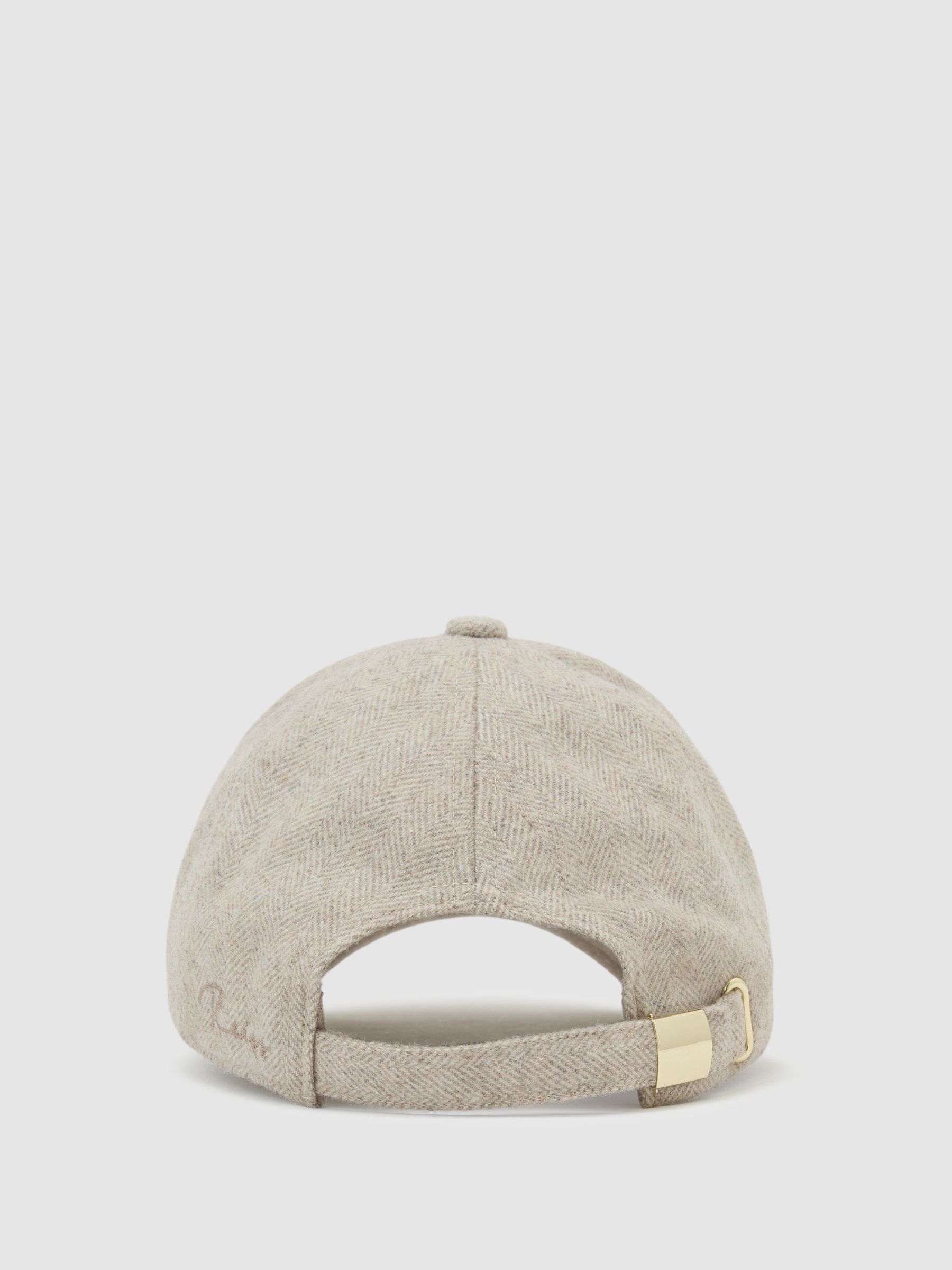 Wool-Blend Herringbone Baseball Cap in Neutral - Image 6 of 6