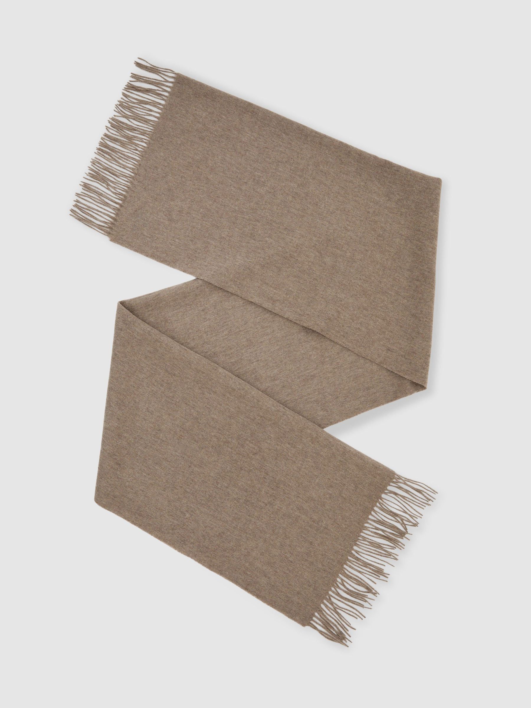 Wool and Cashmere Scarf in Neutral Melange - Image 2 of 5