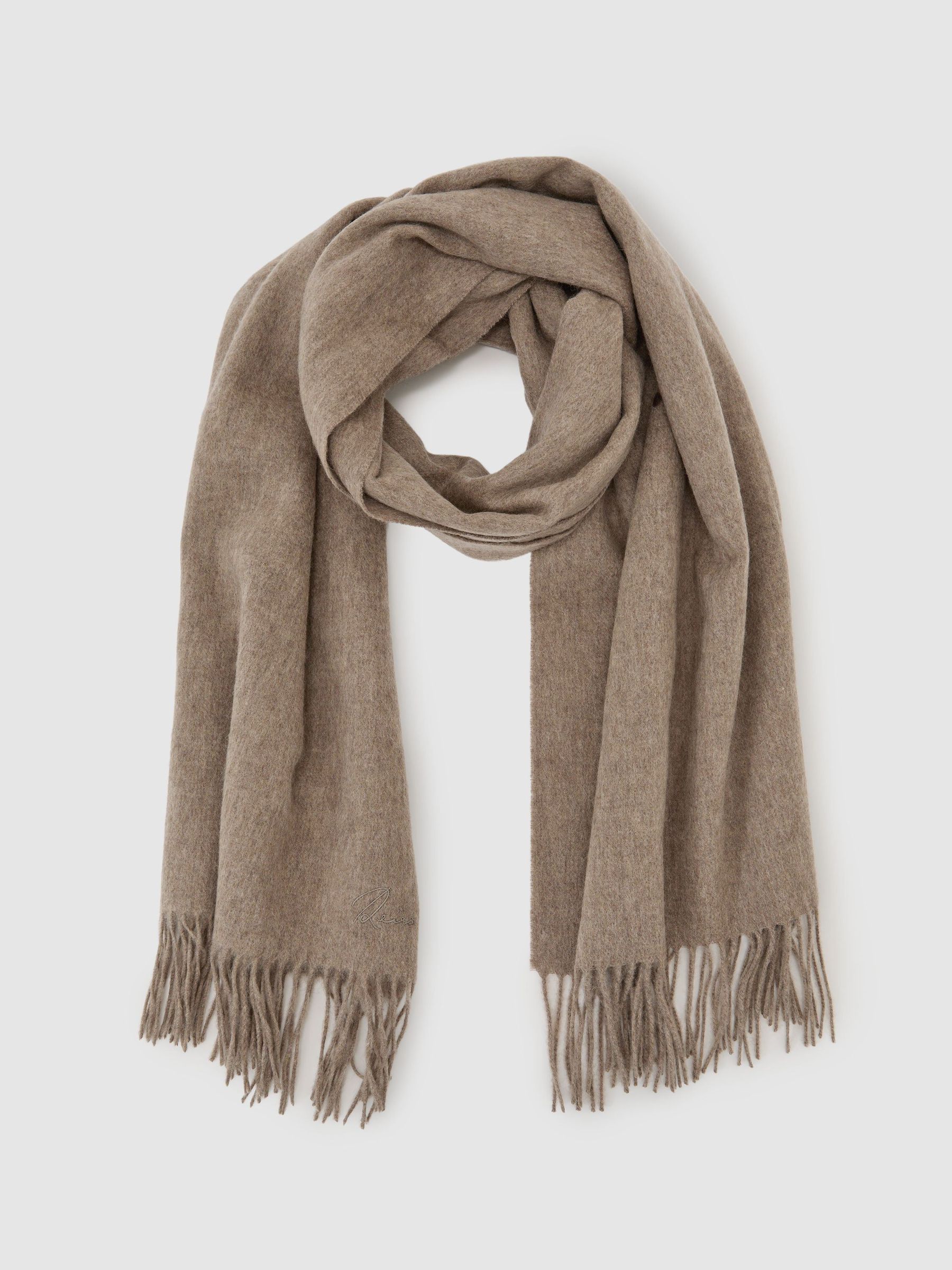 Wool and Cashmere Scarf in Neutral Melange - Image 3 of 5