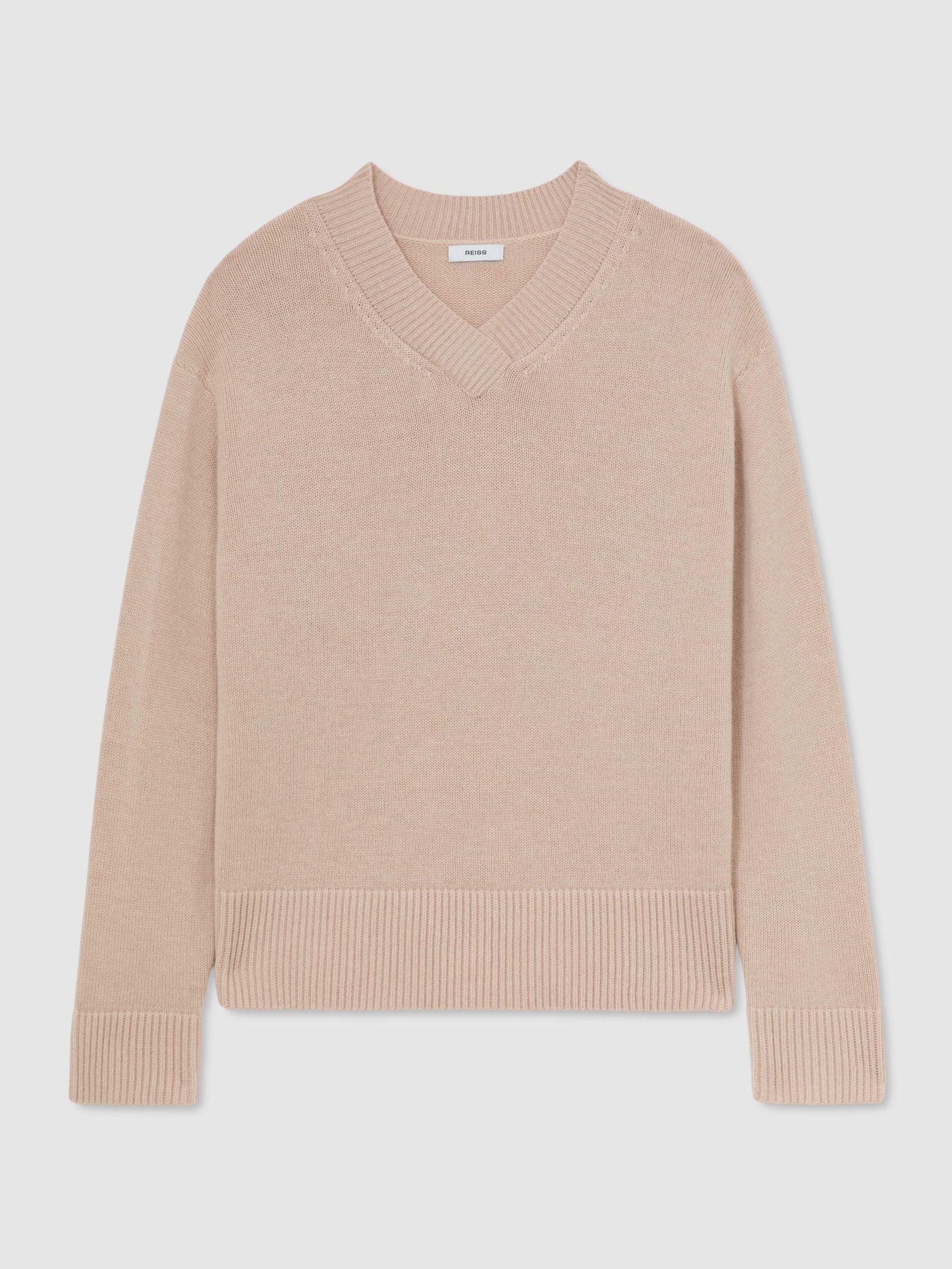 Pullover mit V-Ausschnitt aus Wolle-Kaschmir, Rosé - Bild 2 von 7