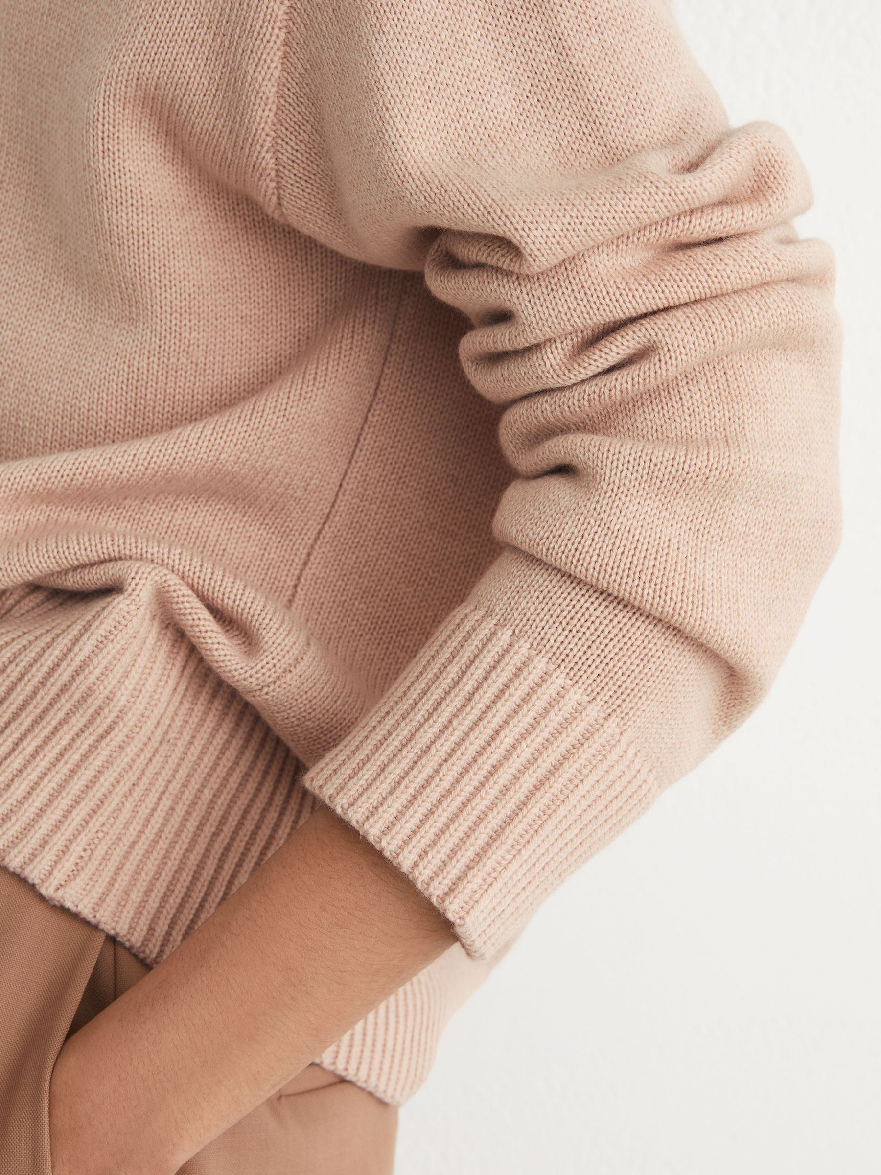 Pullover mit V-Ausschnitt aus Wolle-Kaschmir, Rosé - Bild 4 von 7