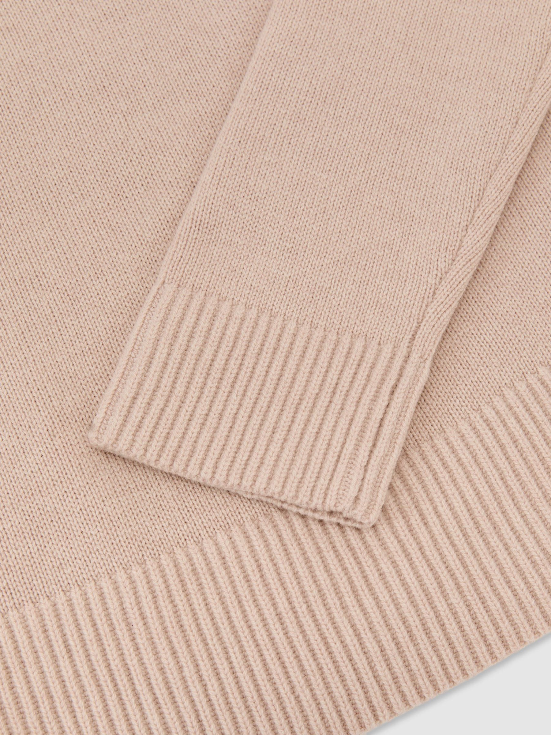 Pullover mit V-Ausschnitt aus Wolle-Kaschmir, Rosé - Bild 7 von 7