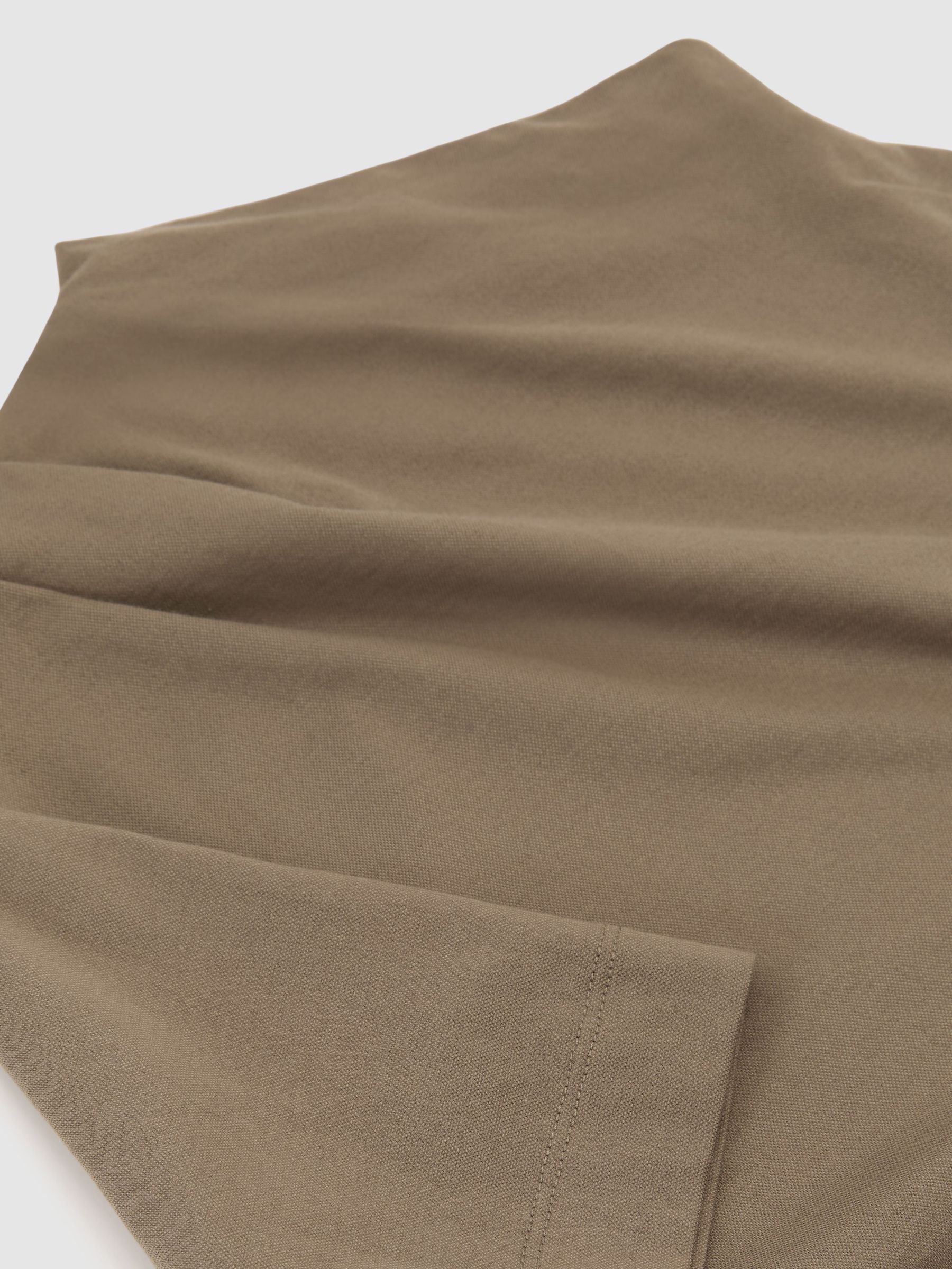 Cotton-Blend High-Neck Draped Top in Taupe Neutral - Image 5 of 5