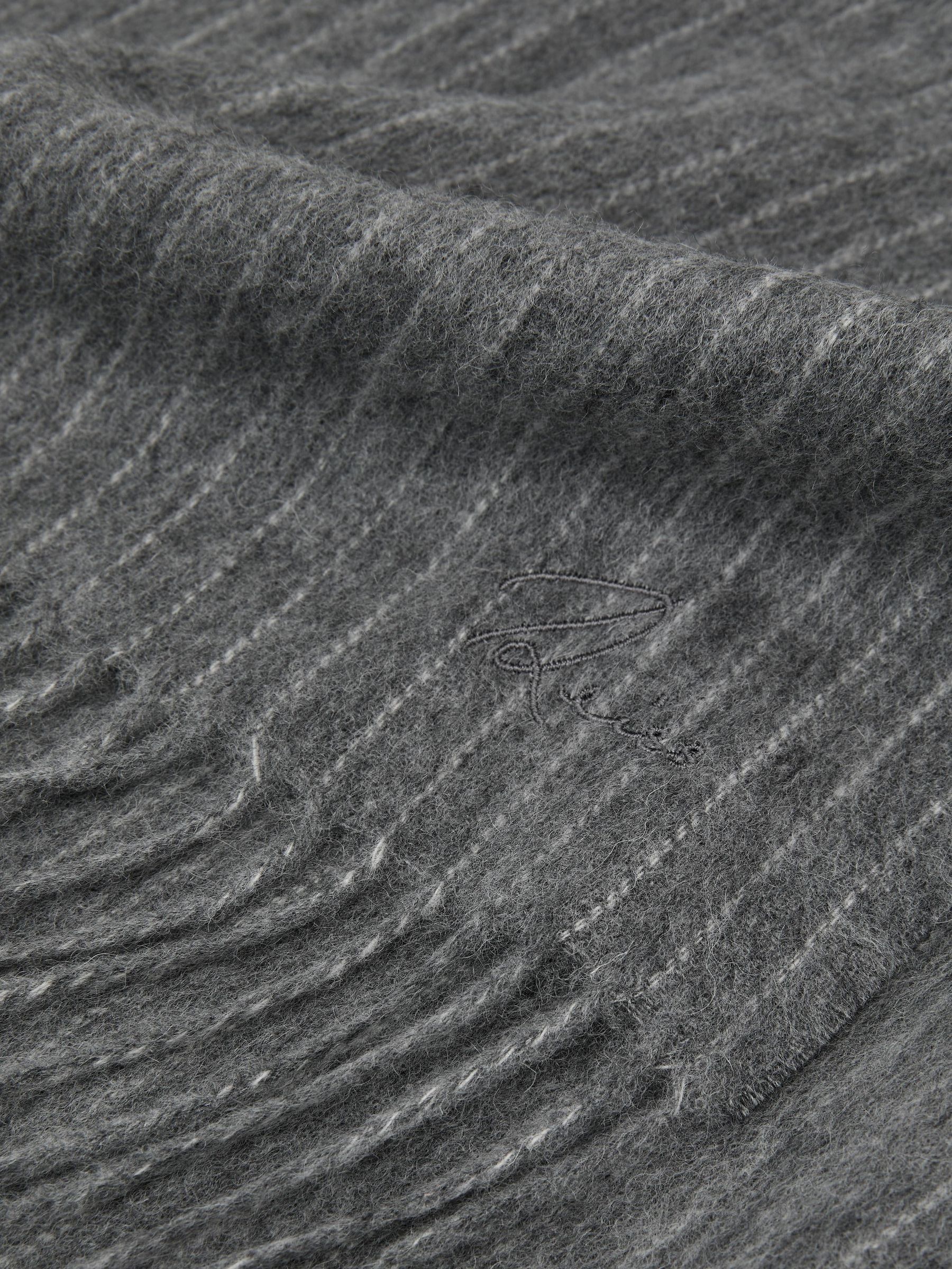 Wool and Cashmere Scarf in Charcoal - Image 4 of 5