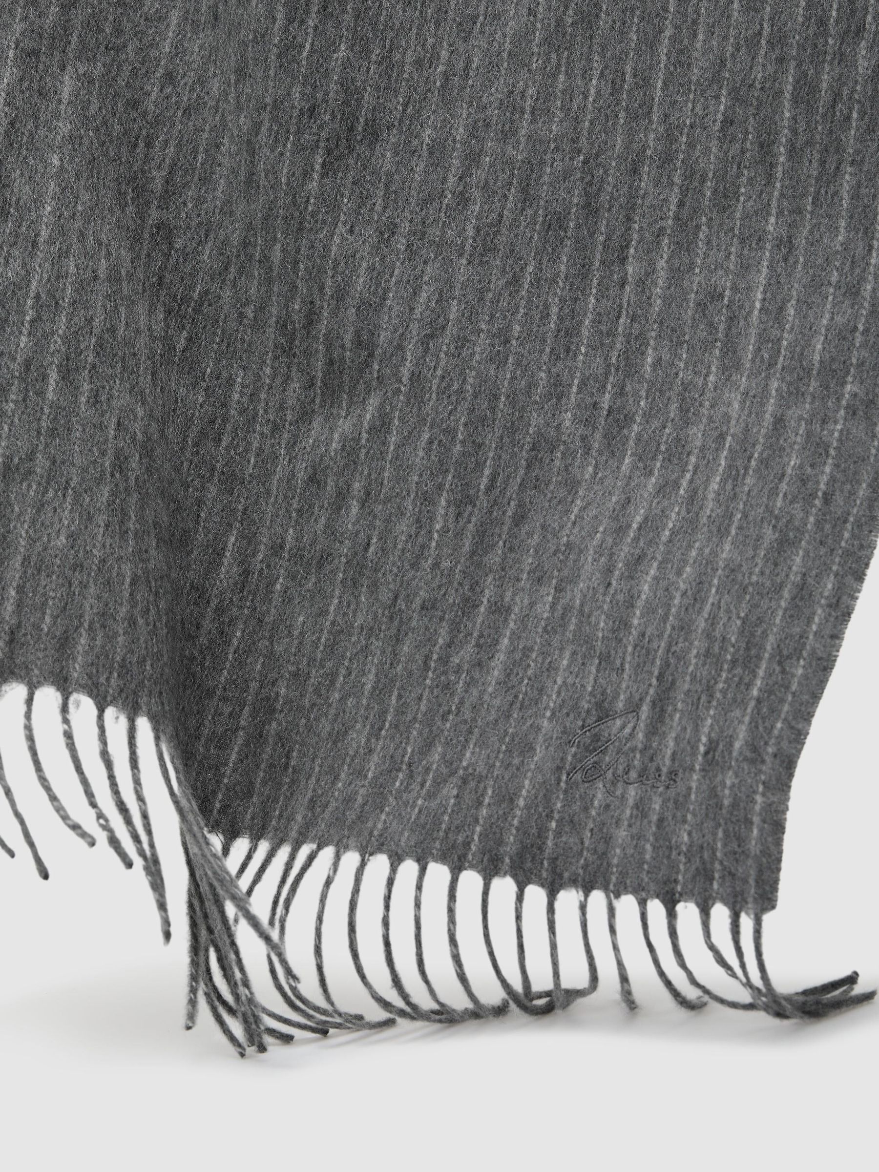 Wool and Cashmere Scarf in Charcoal - Image 5 of 5
