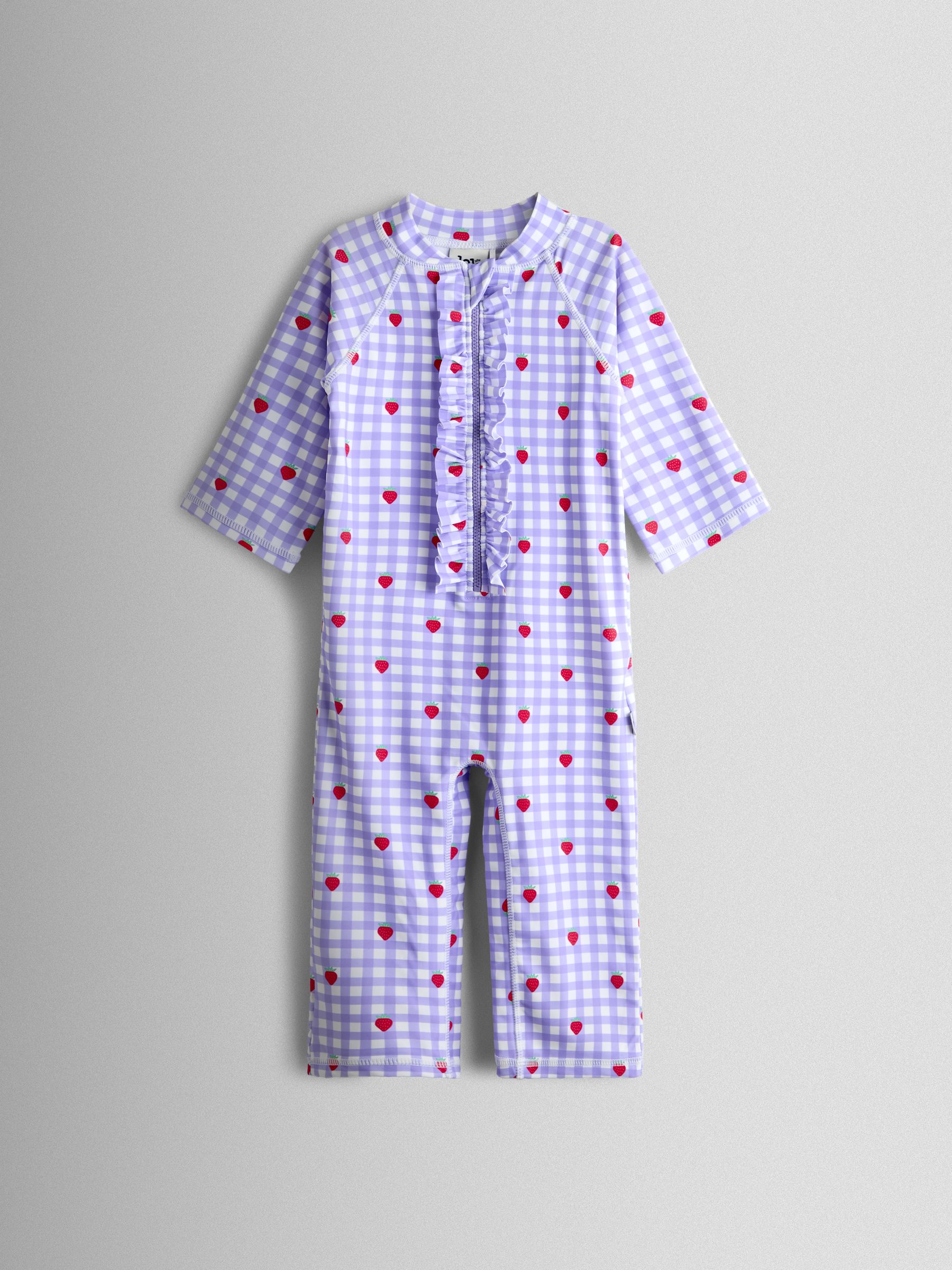 Lilac Gingham Strawberry Sunsafe Suit - Image 1 of 3
