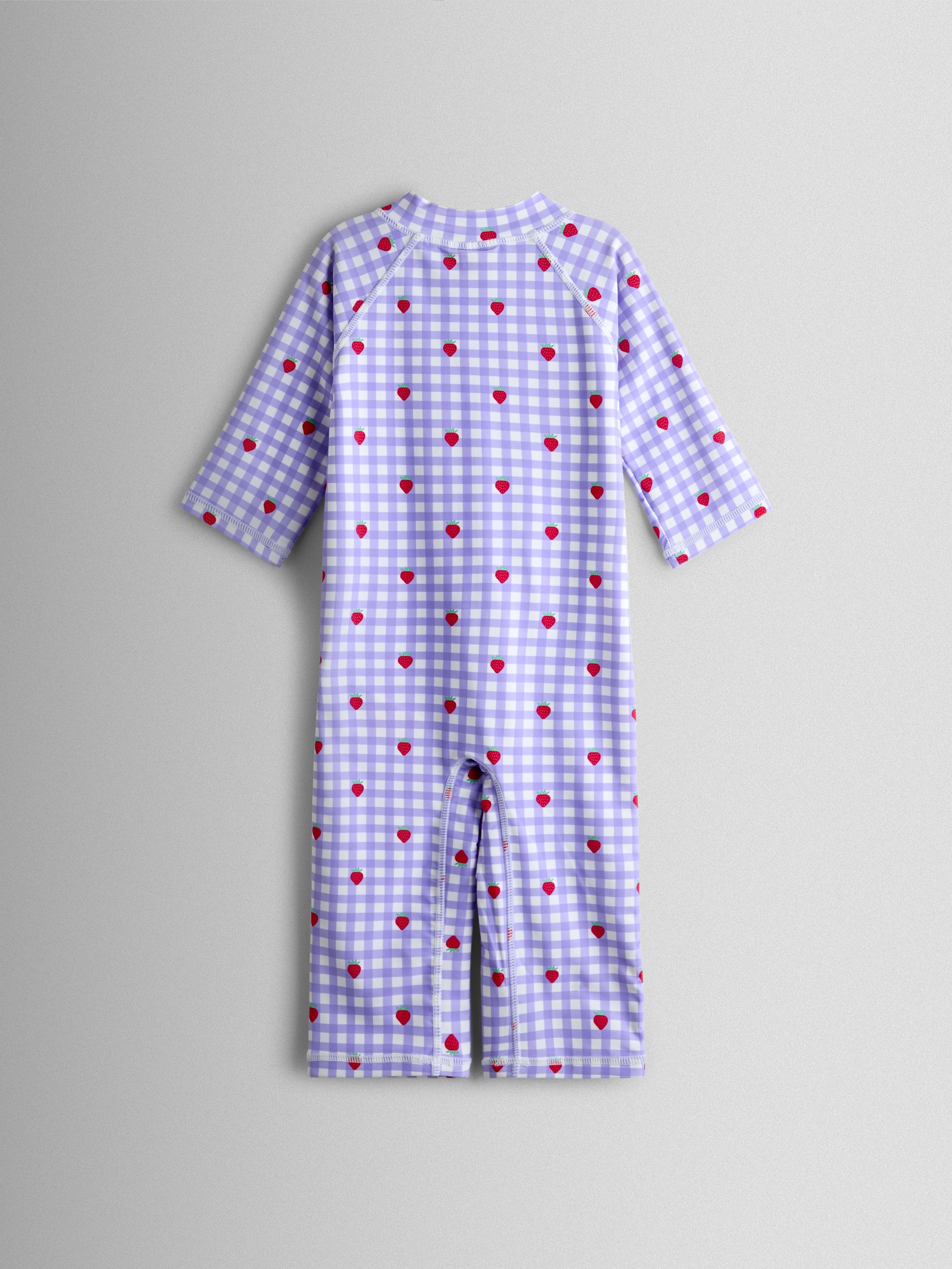 Lilac Gingham Strawberry Sunsafe Suit - Image 2 of 3