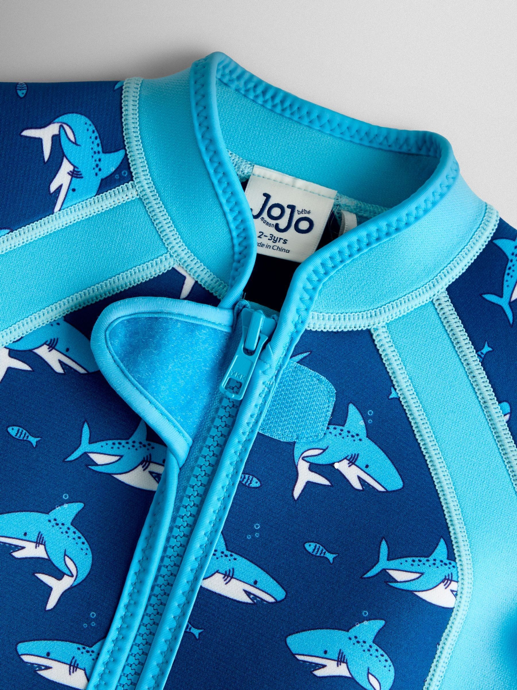 Blue Shark Print Junior Wetsuit - Image 3 of 4