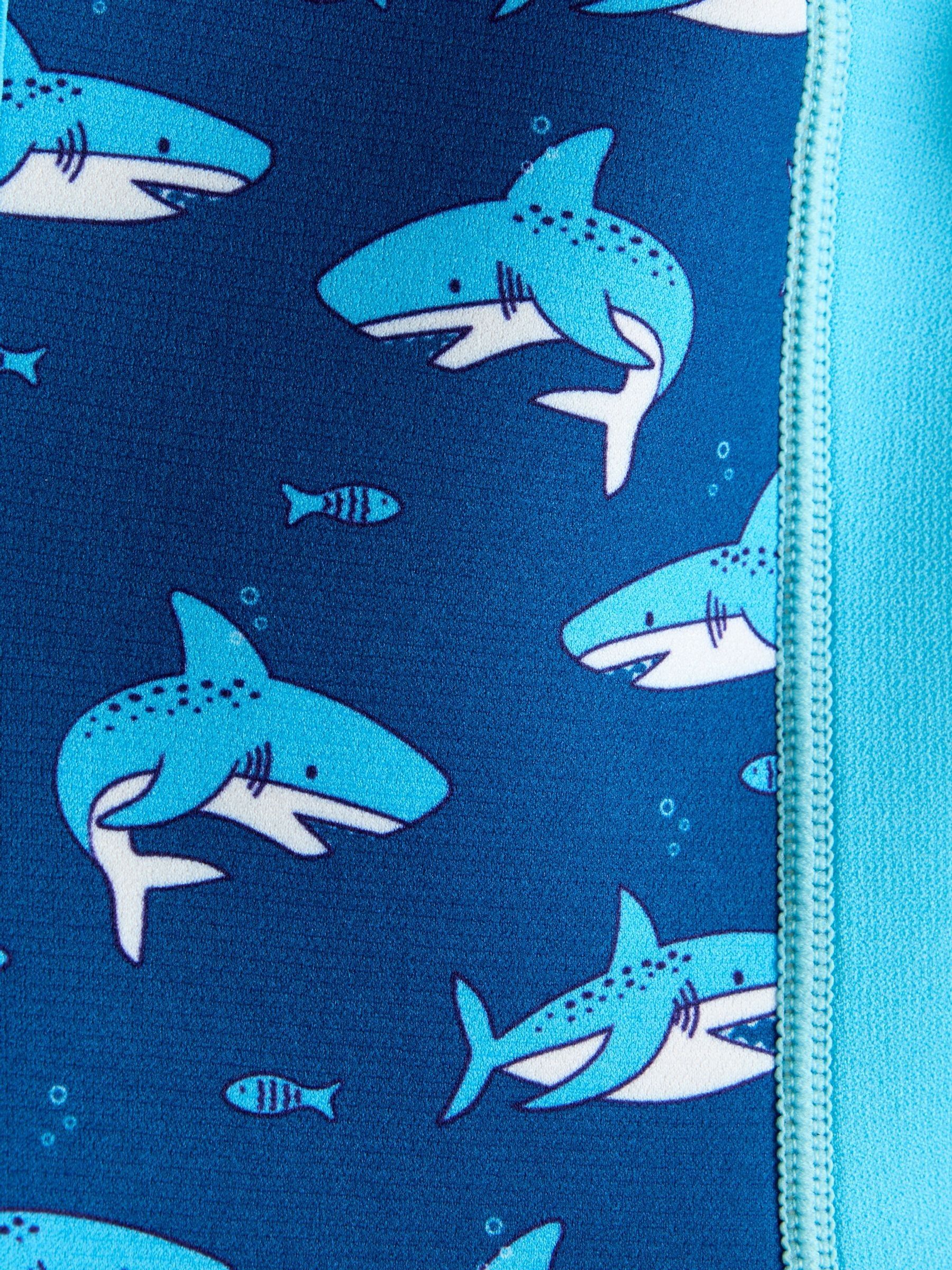 Blue Shark Print Junior Wetsuit - Image 4 of 4 Blue Shark Print Junior Wetsuit - Image 4 of 4