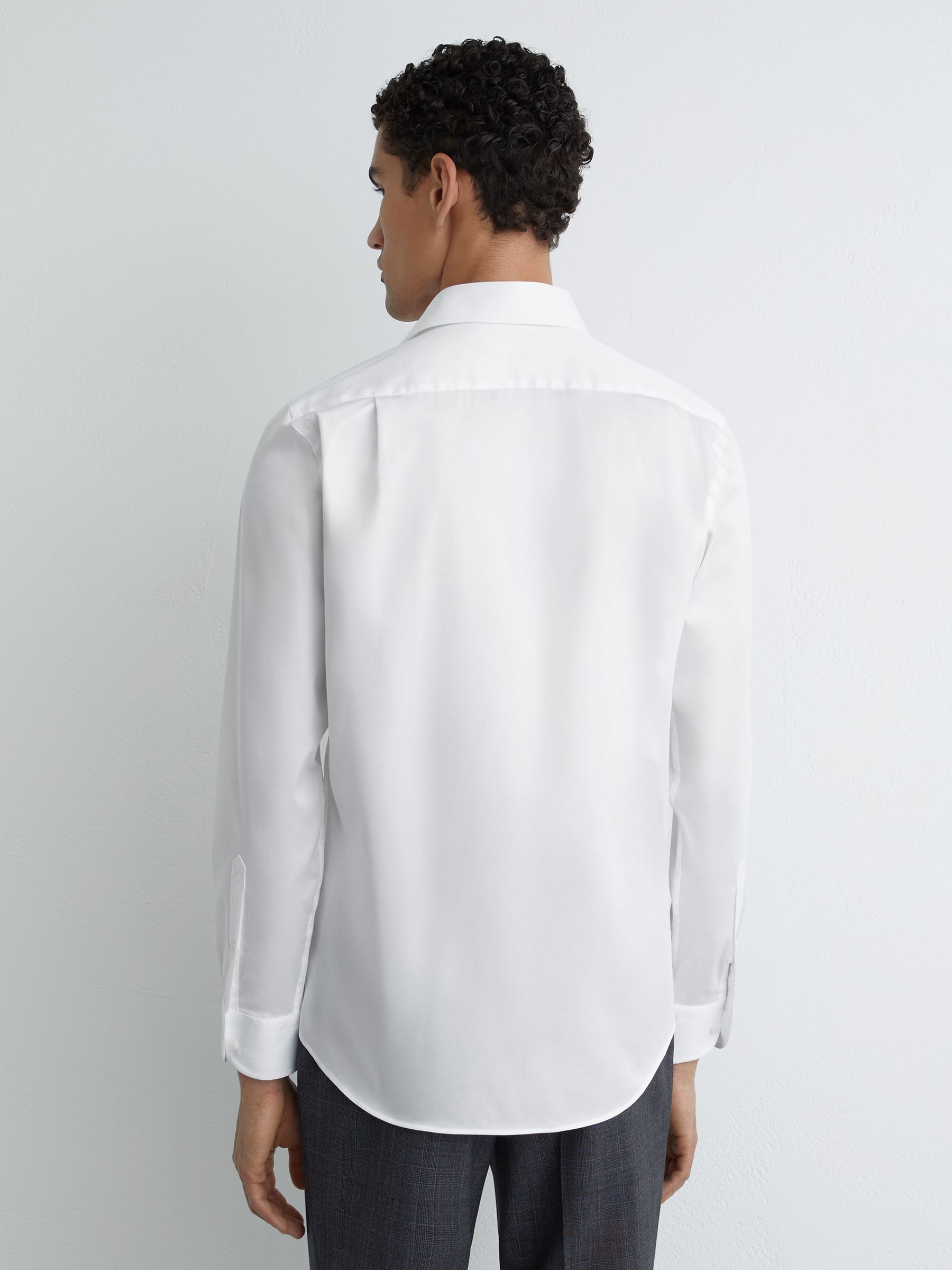 Stretch-Cotton Regular-Fit Shirt in White - Image 6 of 7
