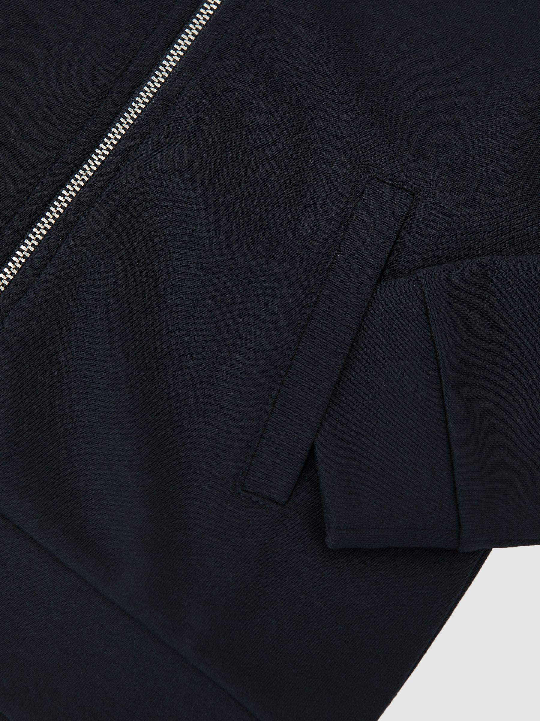 13-14 yrs Premium Interlock Zip Through Hoodie in Navy - Image 5 of 5