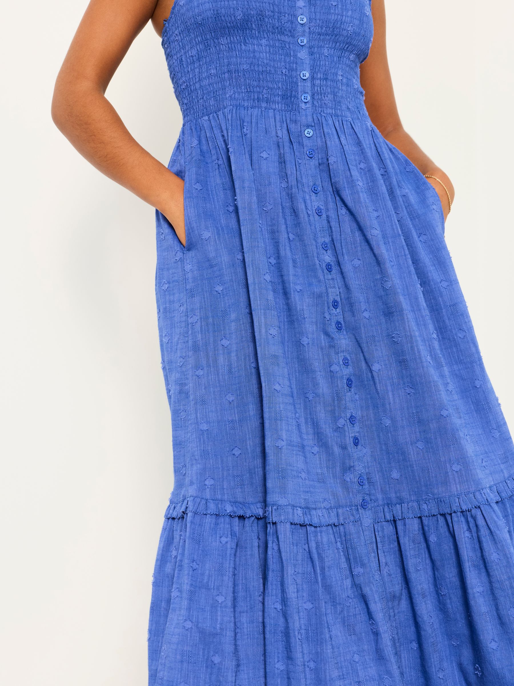 Eva Cobalt Blue Petite Midi Dress - Image 5 of 6