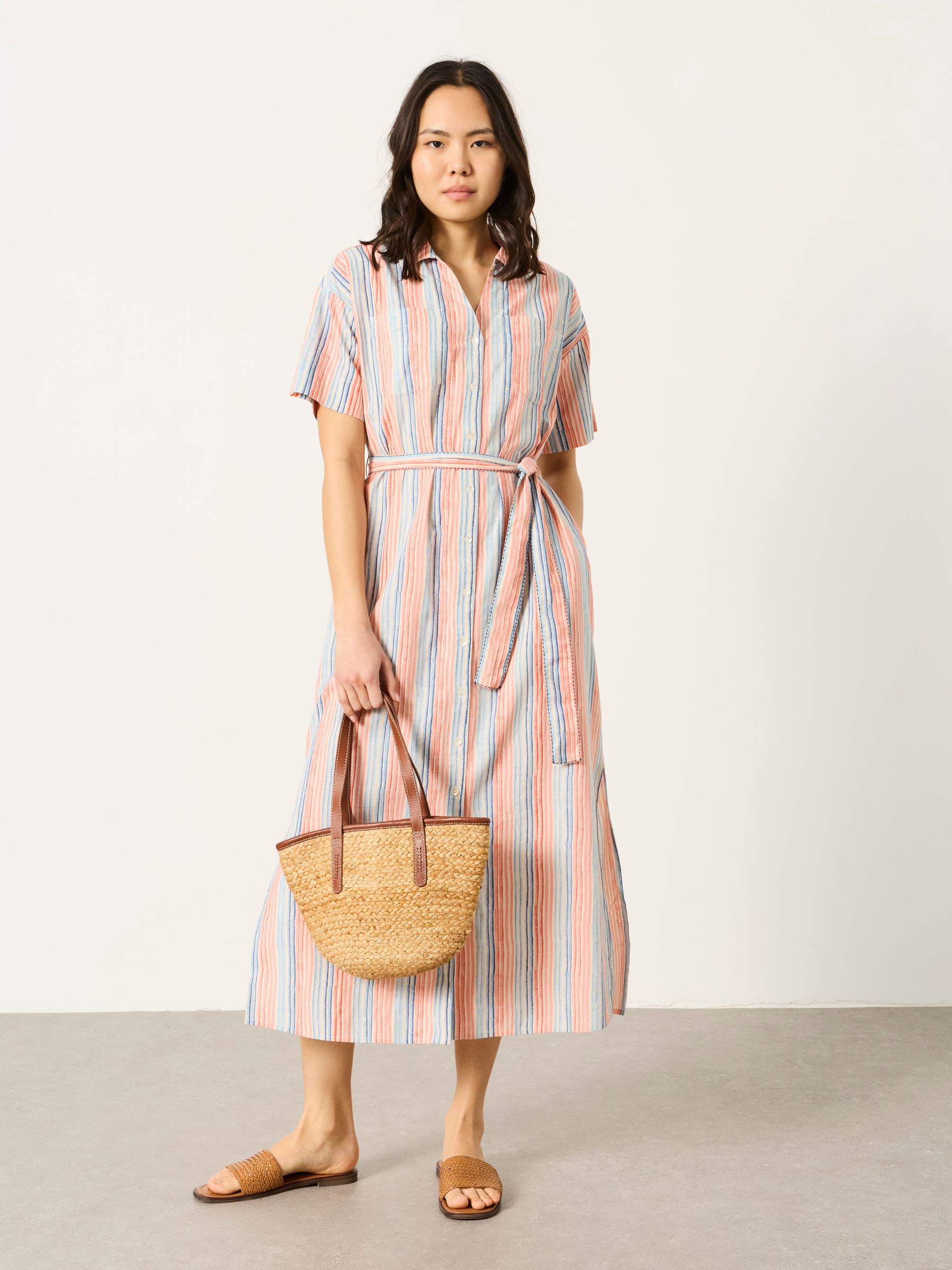 Susie Multi Petite Stripe Shirt Dress - Image 1 of 5