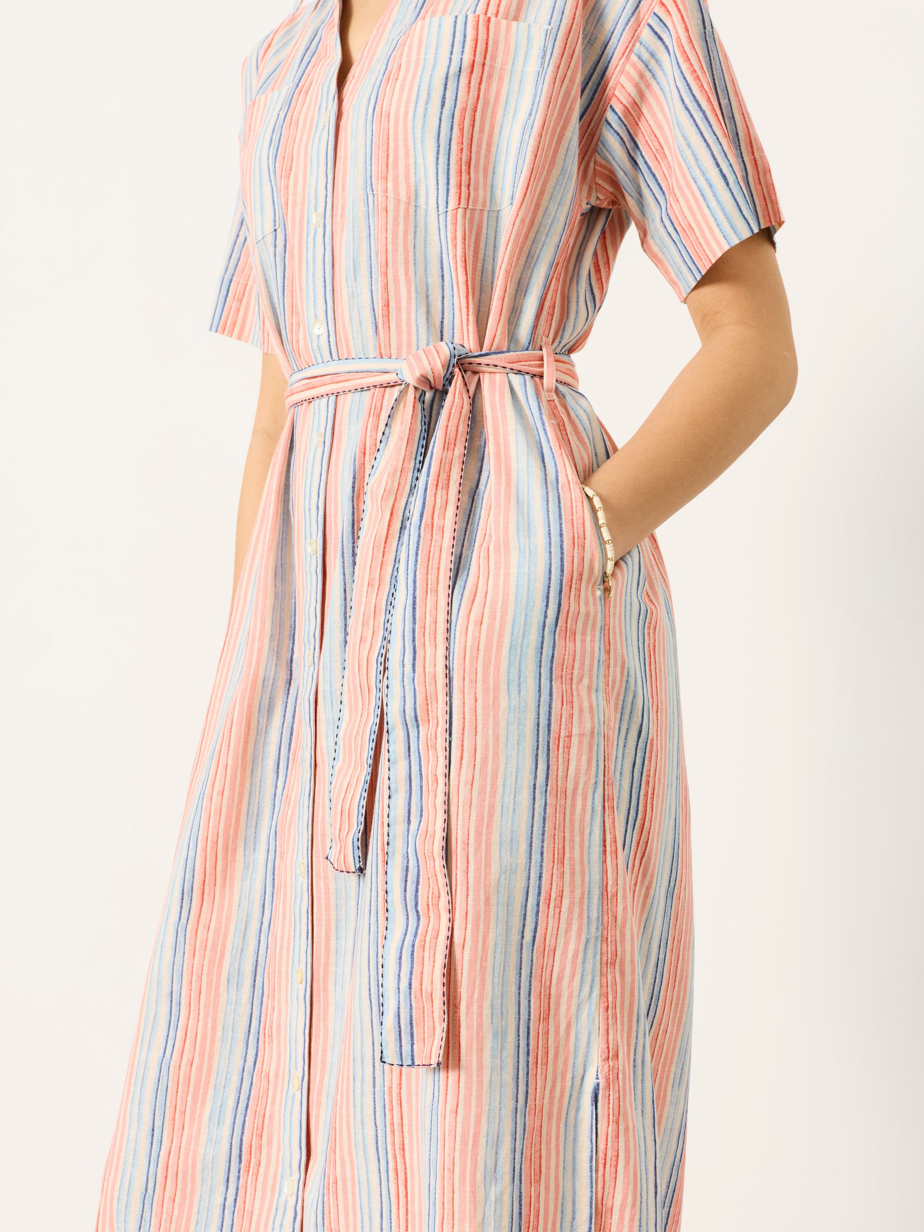 Susie Multi Petite Stripe Shirt Dress - Image 3 of 5
