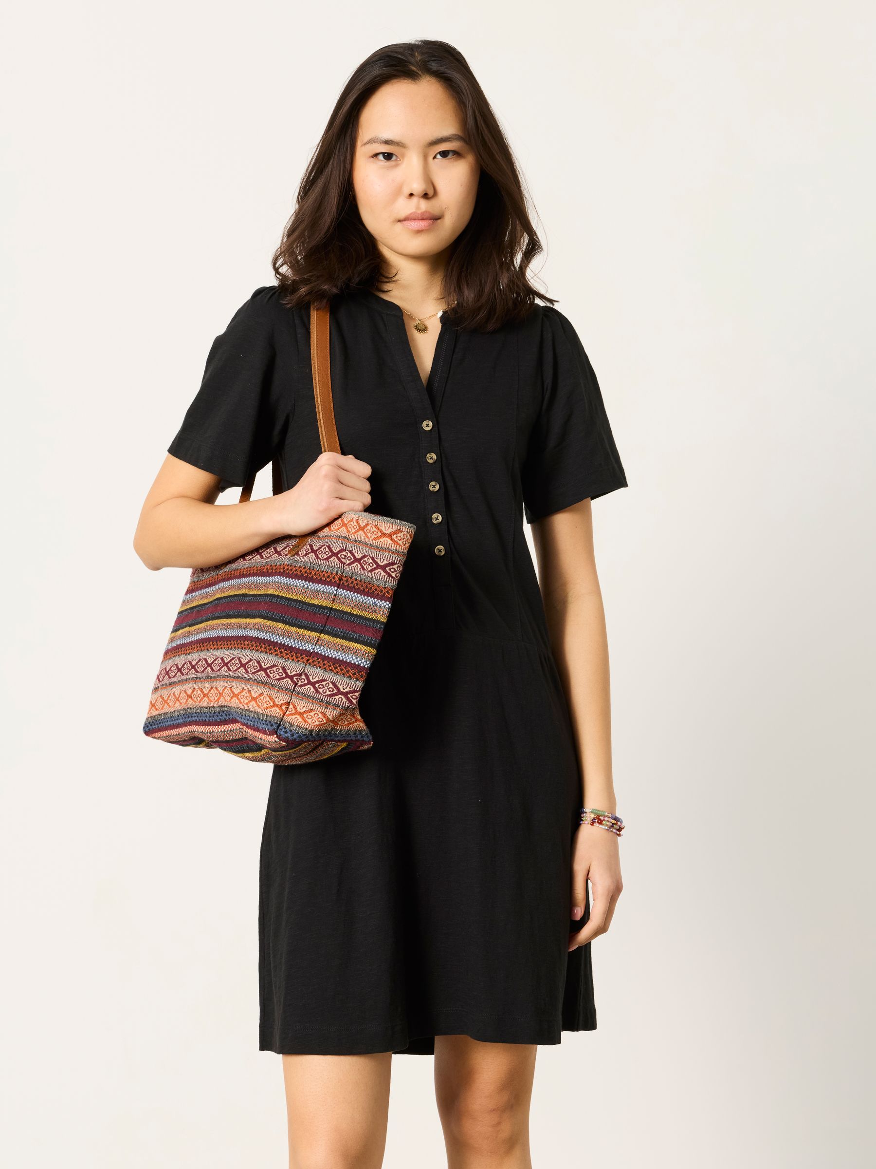 Maggie Black Petite Jersey Dress | FatFace USA